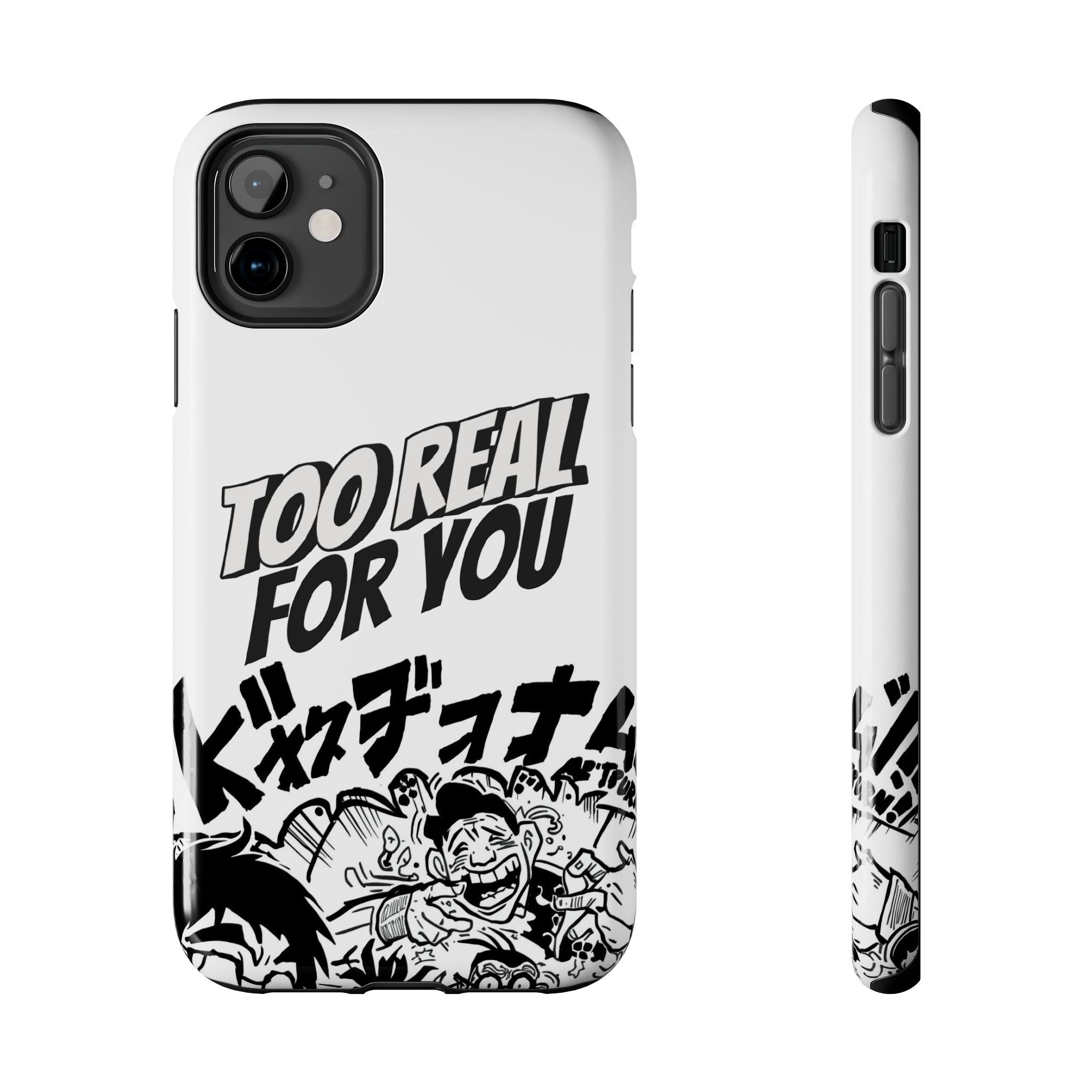 Too Real For You graphic phone case | Manga comic black white iPhone case