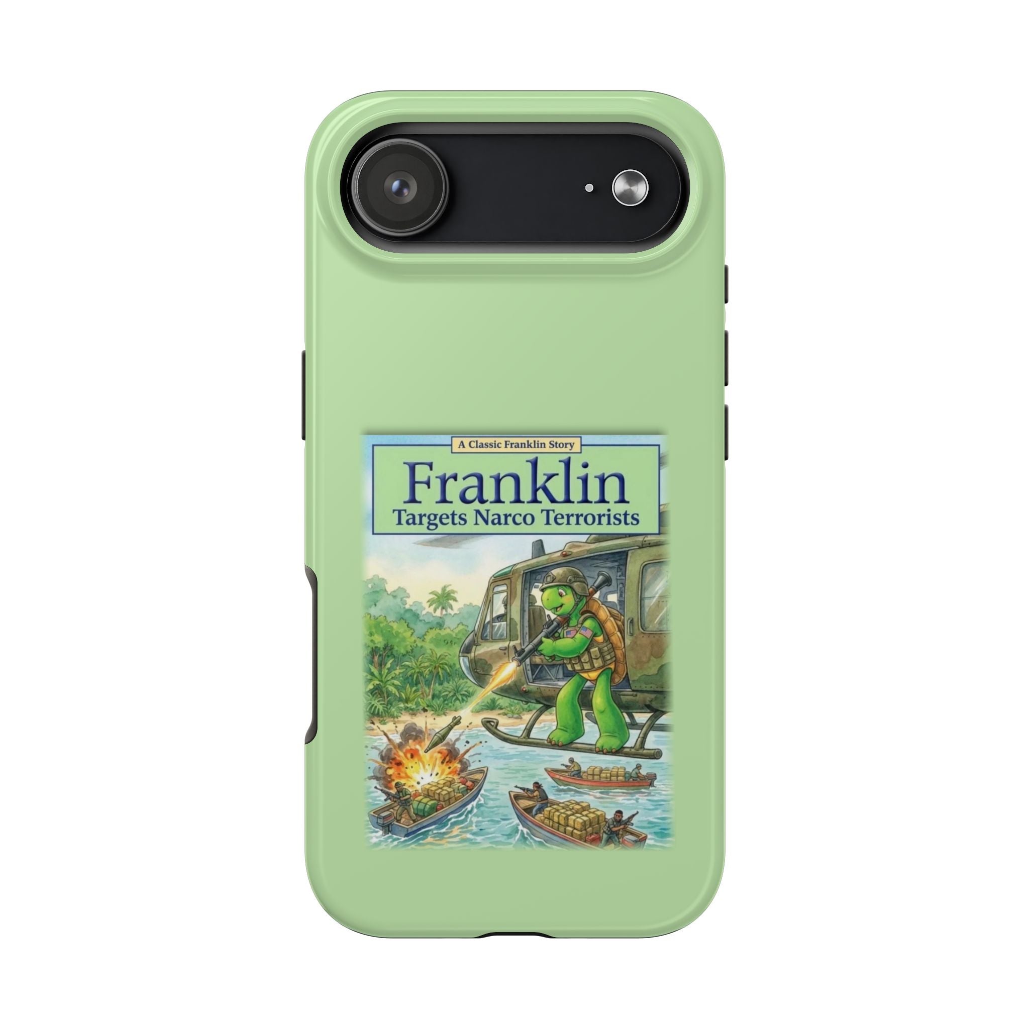 Franklin Targets Narco Terrorists Phone Case | Retro Turtle Graphic iPhone & Samsung Cover
