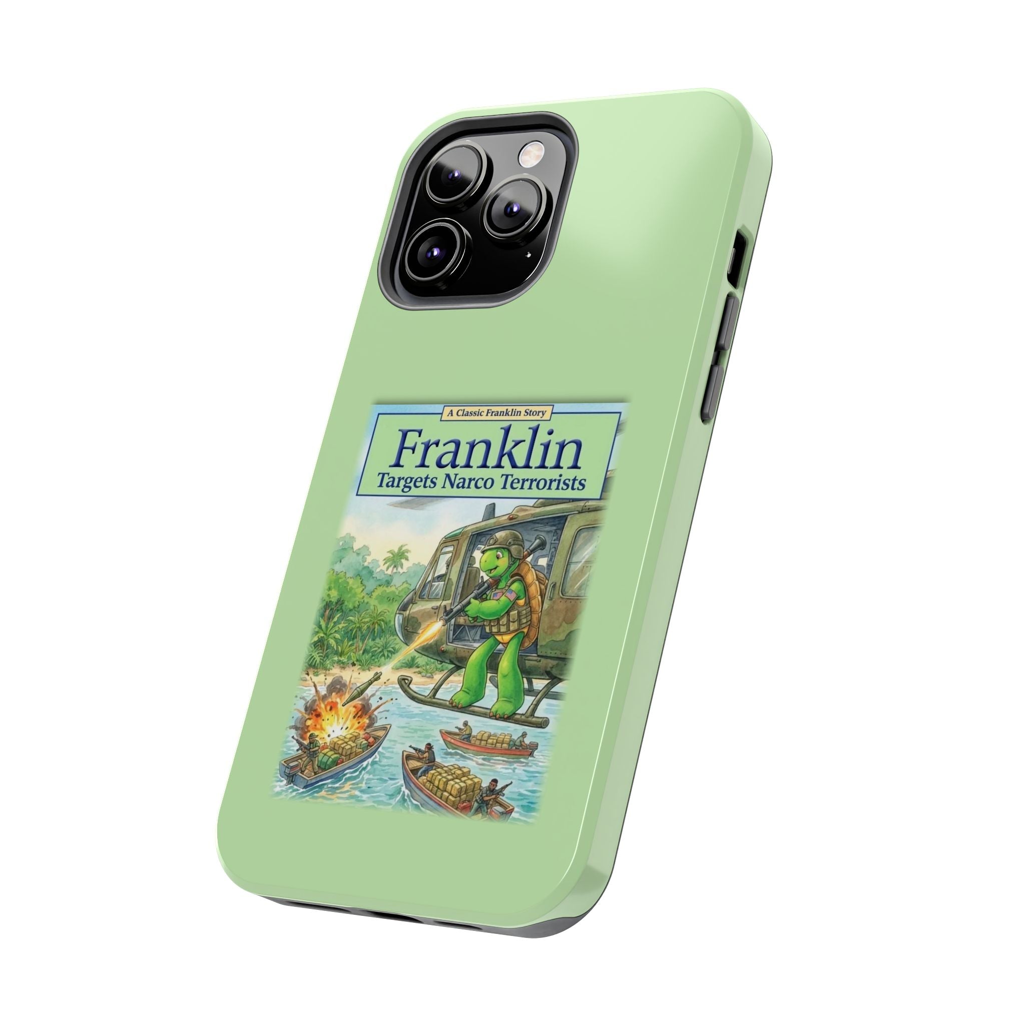 Franklin Targets Narco Terrorists Phone Case | Retro Turtle Graphic iPhone & Samsung Cover