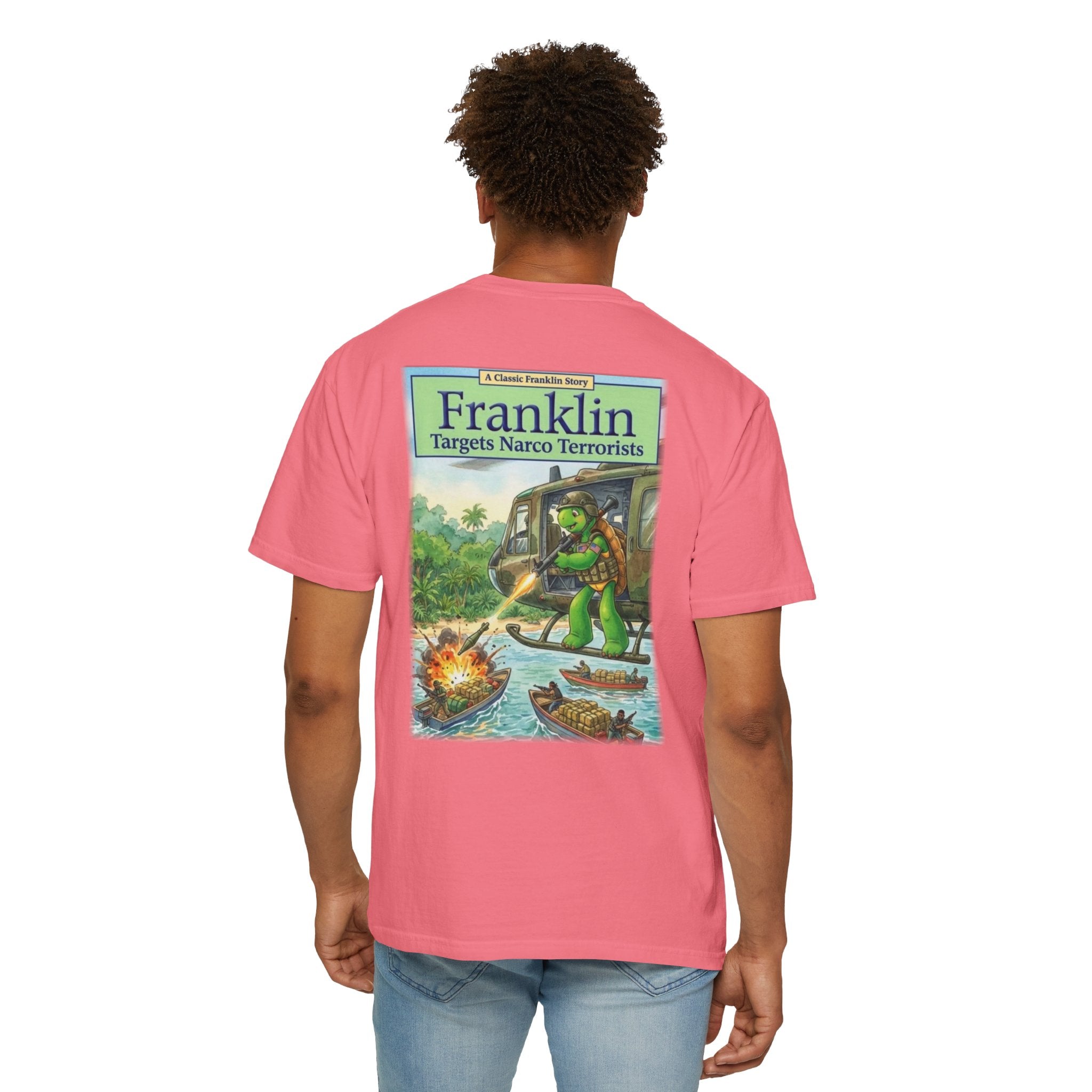 Franklin Targets Narco Terrorists T-Shirt | Retro Storybook Turtle Graphic Tee