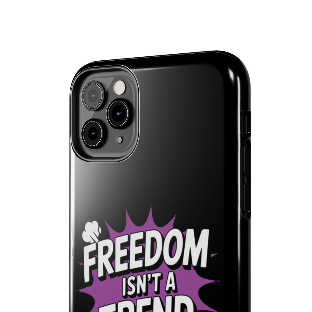 Freedom Isnt a Trend Phone Case | Conservative iPhone & Samsung Cover | Anti-Woke Comic Style Case | Republican Free Speech Accessory