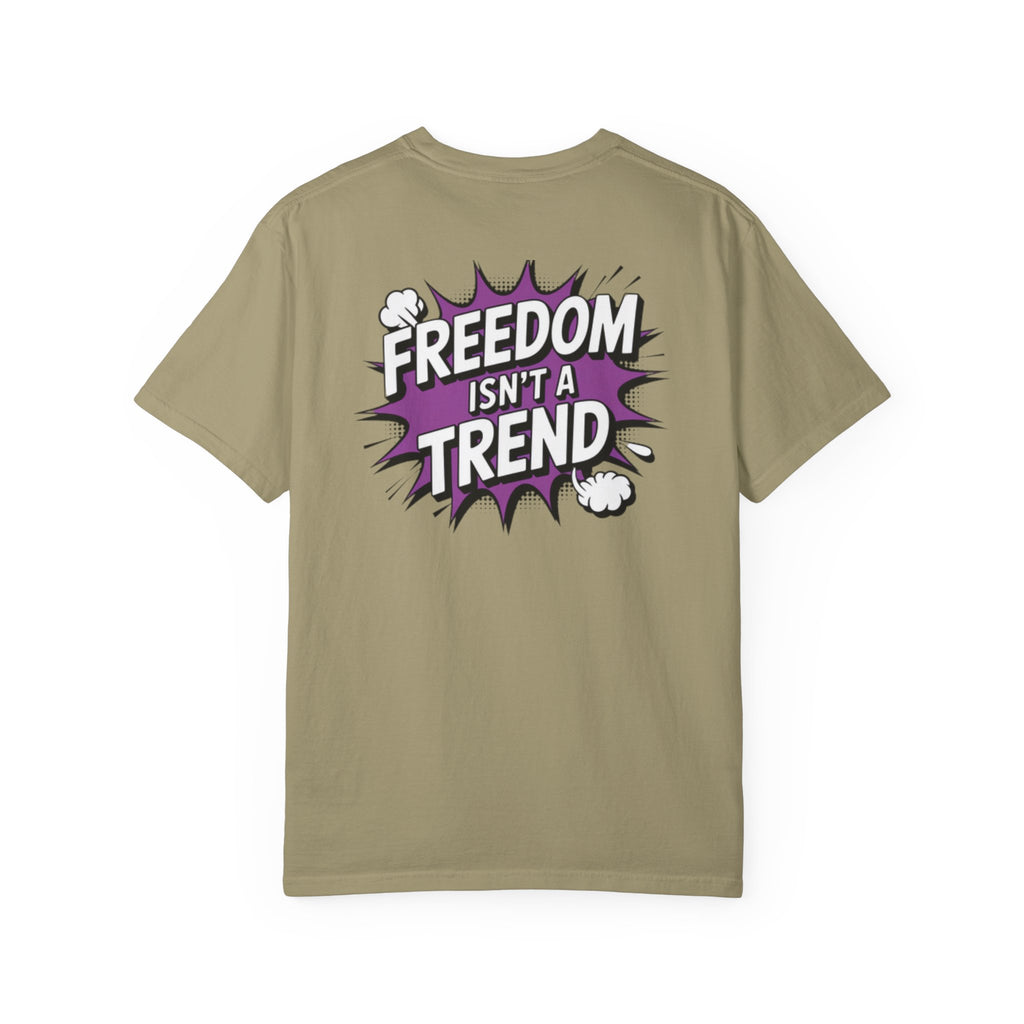 Freedom Isnt a Trend T-Shirt | Retro Comic Speech Bubble Tee | Conservative Freedom Shirt | Anti-Woke Graphic Top for Men & Women