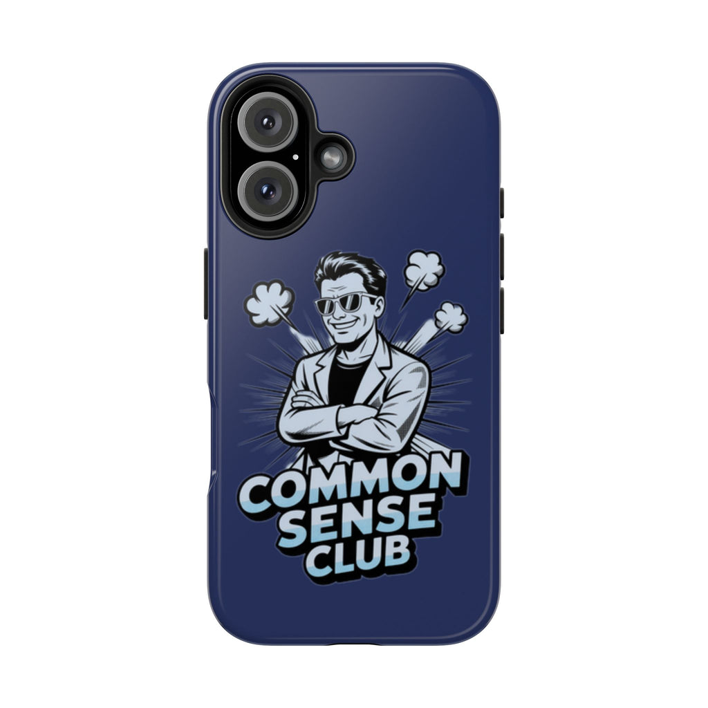 Common Sense Club Phone Case | Funny Conservative iPhone & Samsung Cover | Anti-Woke Retro Illustration Graphic Case