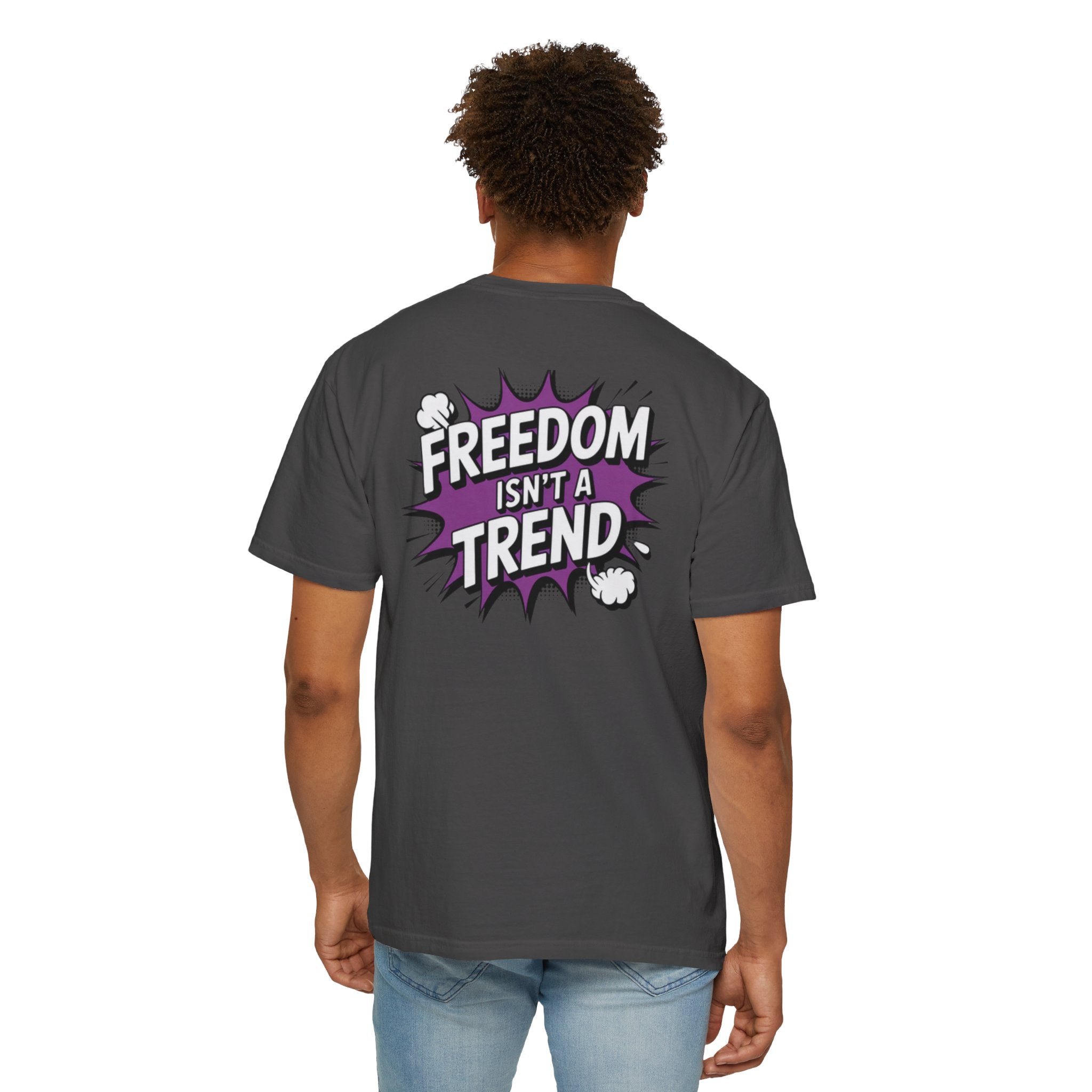 Freedom Isnt a Trend T-Shirt | Retro Comic Speech Bubble Tee | Conservative Freedom Shirt | Anti-Woke Graphic Top for Men & Women