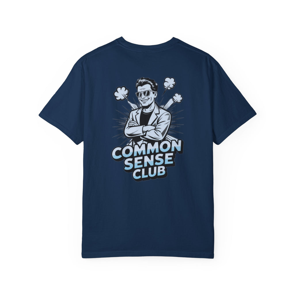 Common Sense Club T-Shirt | Funny Conservative Graphic Tee | Retro Man Illustration Anti-Woke Streetwear Shirt