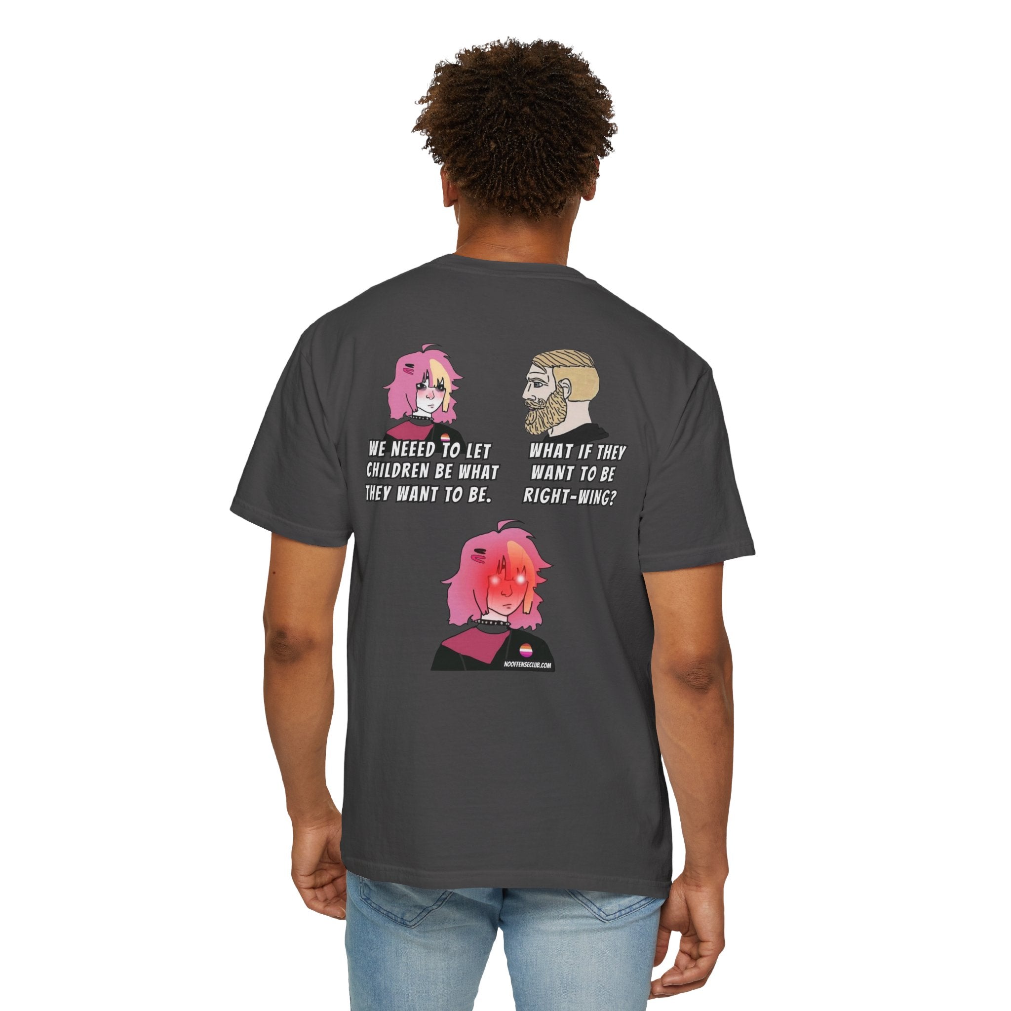 Pink-Haired Anime Panel Shirt |T-Shirt, Comic Art Back Print