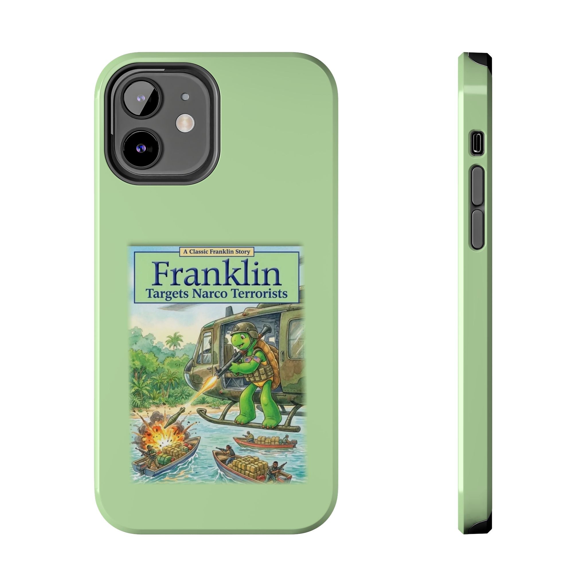 Franklin Targets Narco Terrorists Phone Case | Retro Turtle Graphic iPhone & Samsung Cover