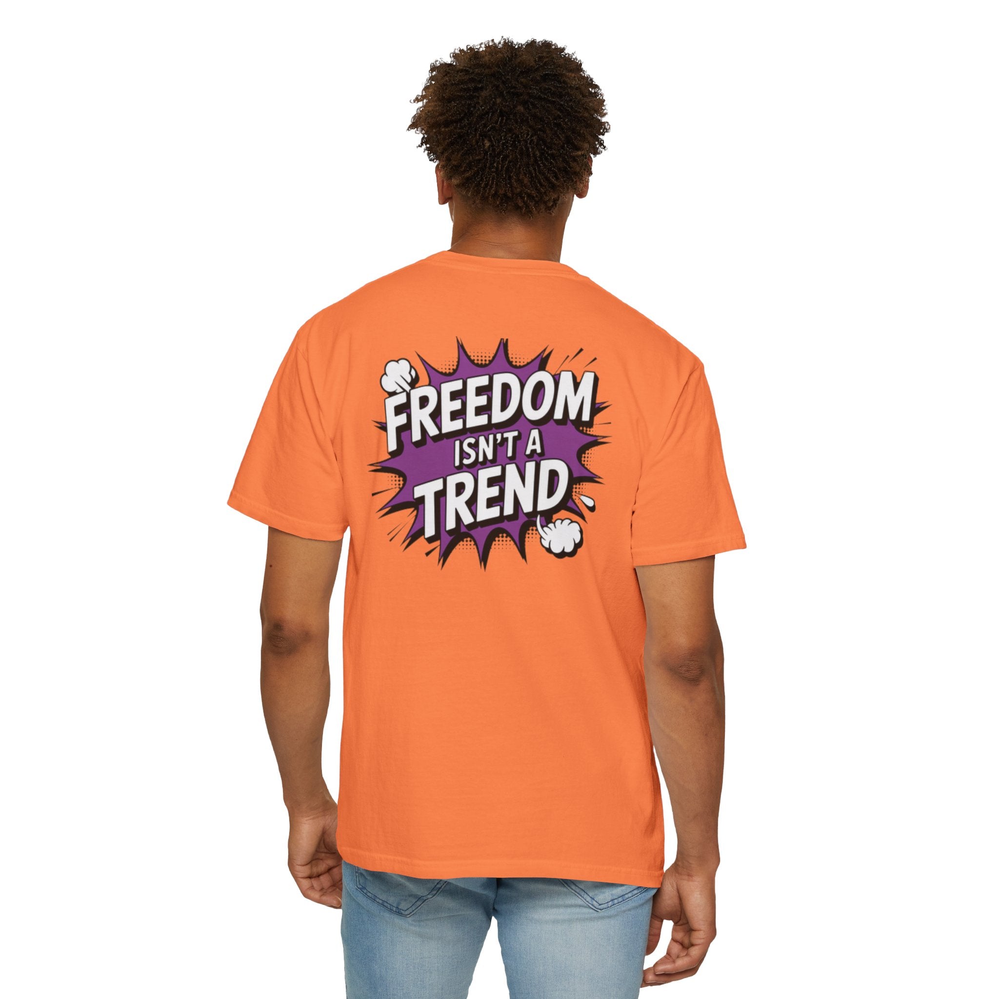 Freedom Isnt a Trend T-Shirt | Retro Comic Speech Bubble Tee | Conservative Freedom Shirt | Anti-Woke Graphic Top for Men & Women