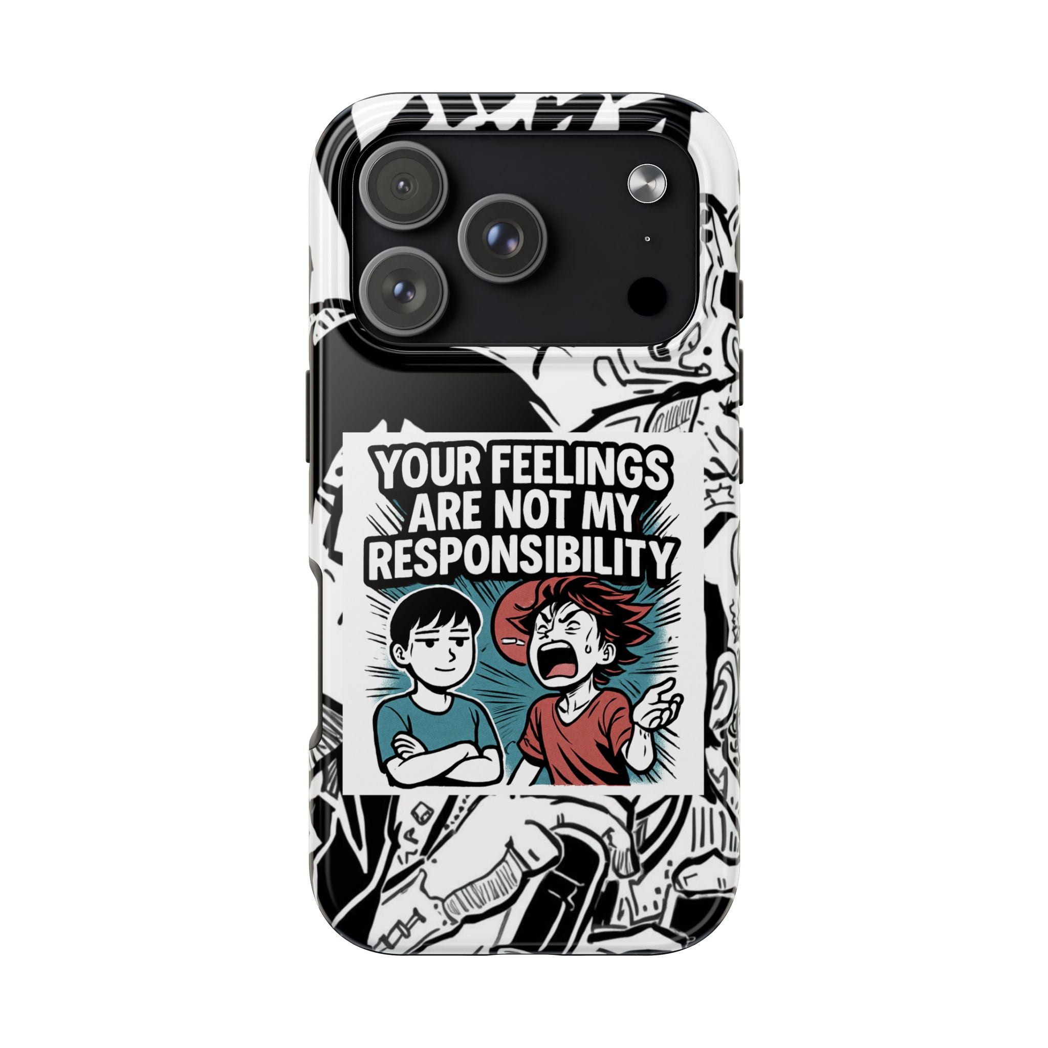 Your Feelings Are Not My Responsibility Phone Case | Funny Conservative Manga Comic iPhone & Samsung Cover