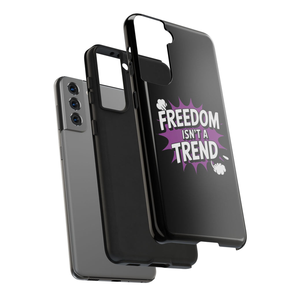 Freedom Isnt a Trend Phone Case | Conservative iPhone & Samsung Cover | Anti-Woke Comic Style Case | Republican Free Speech Accessory