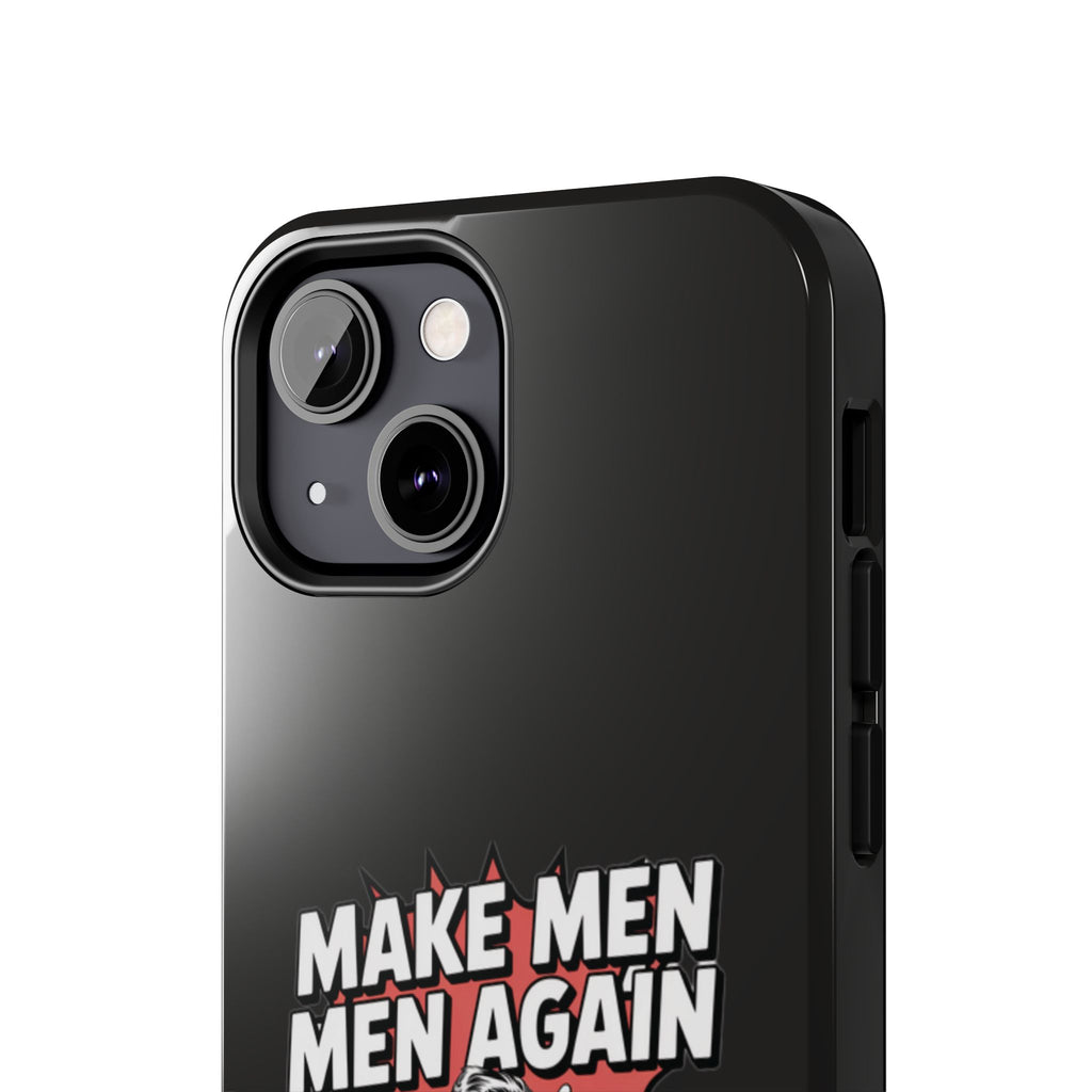 Make Men Men Again Case | Funny Conservative Retro Comic Muscle Guy Graphic | Pro Masculinity Anti-Woke Right Wing Phone Cover