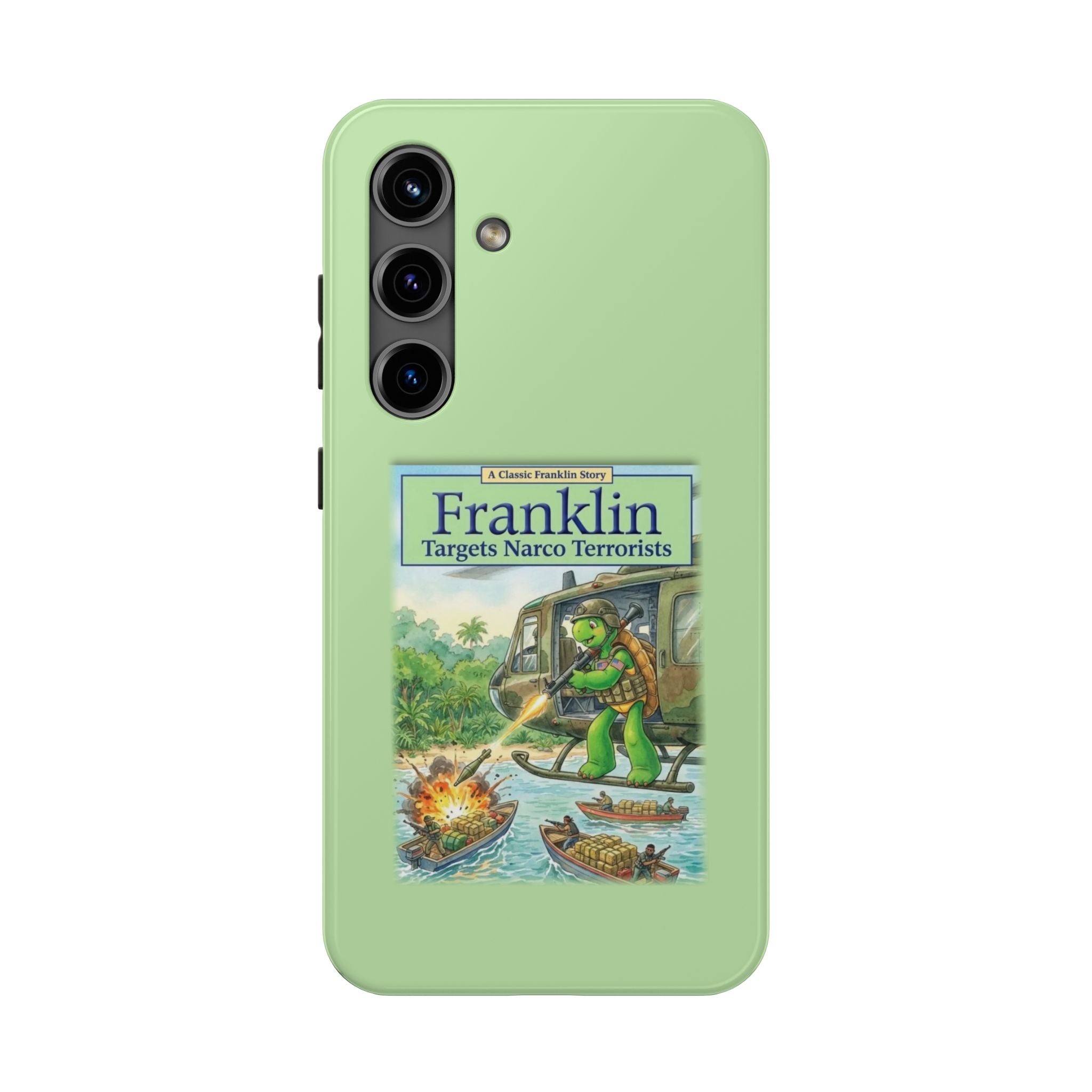 Franklin Targets Narco Terrorists Phone Case | Retro Turtle Graphic iPhone & Samsung Cover