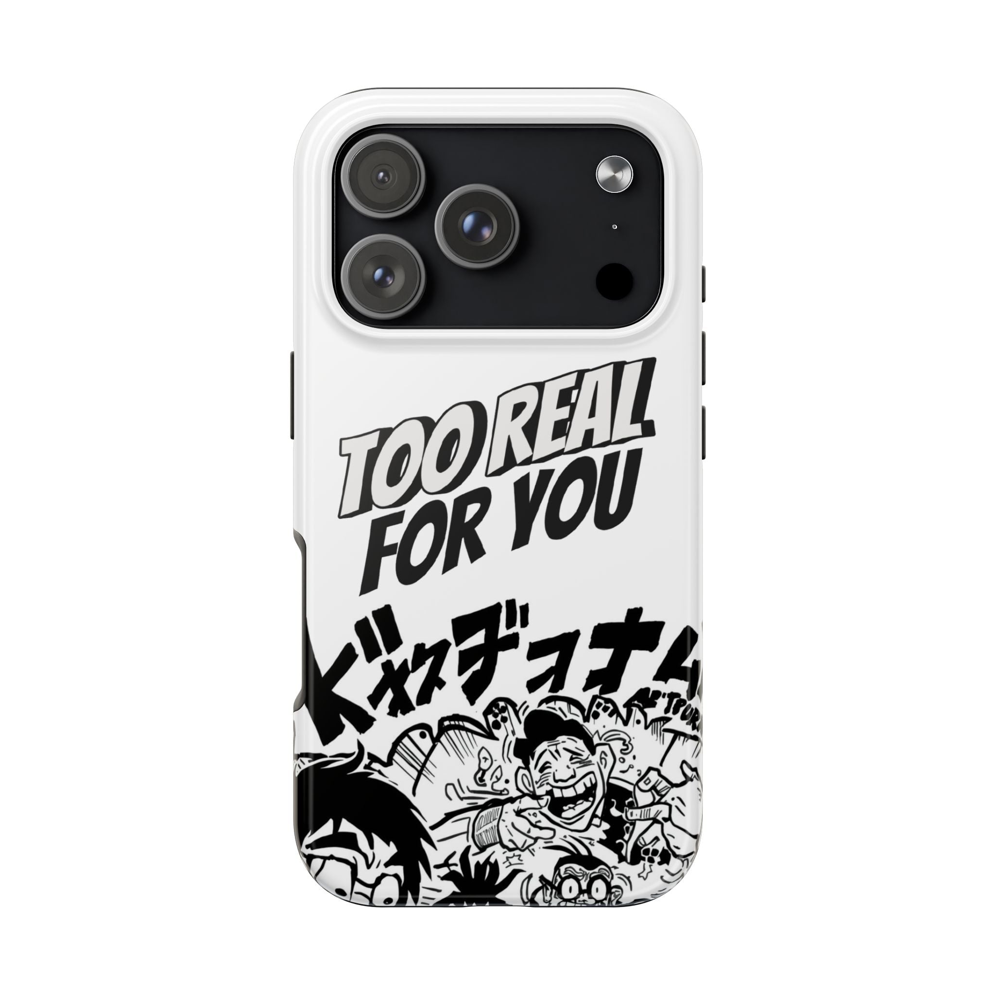 Too Real For You graphic phone case | Manga comic black white iPhone case