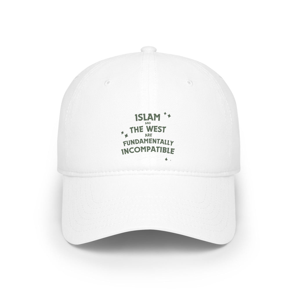 Islam and The West Fundamentally Incompatible Low-Profile Cotton Twill Baseball Cap | Minimal Embroidered Statement Hat