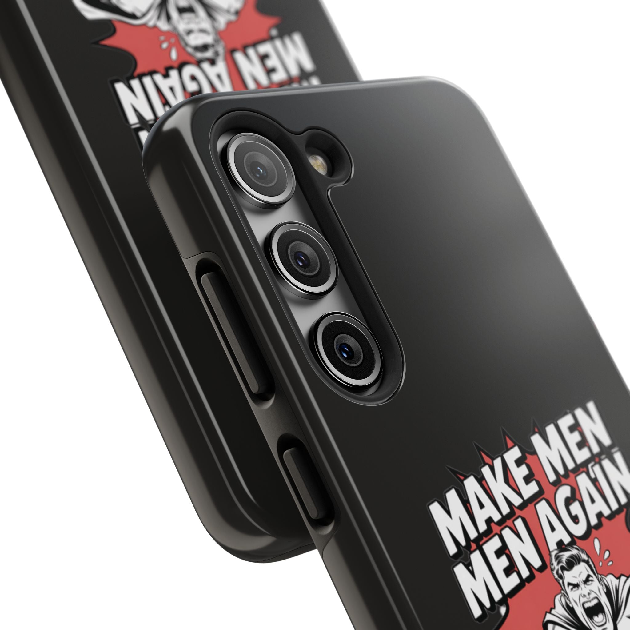 Make Men Men Again Case | Funny Conservative Retro Comic Muscle Guy Graphic | Pro Masculinity Anti-Woke Right Wing Phone Cover