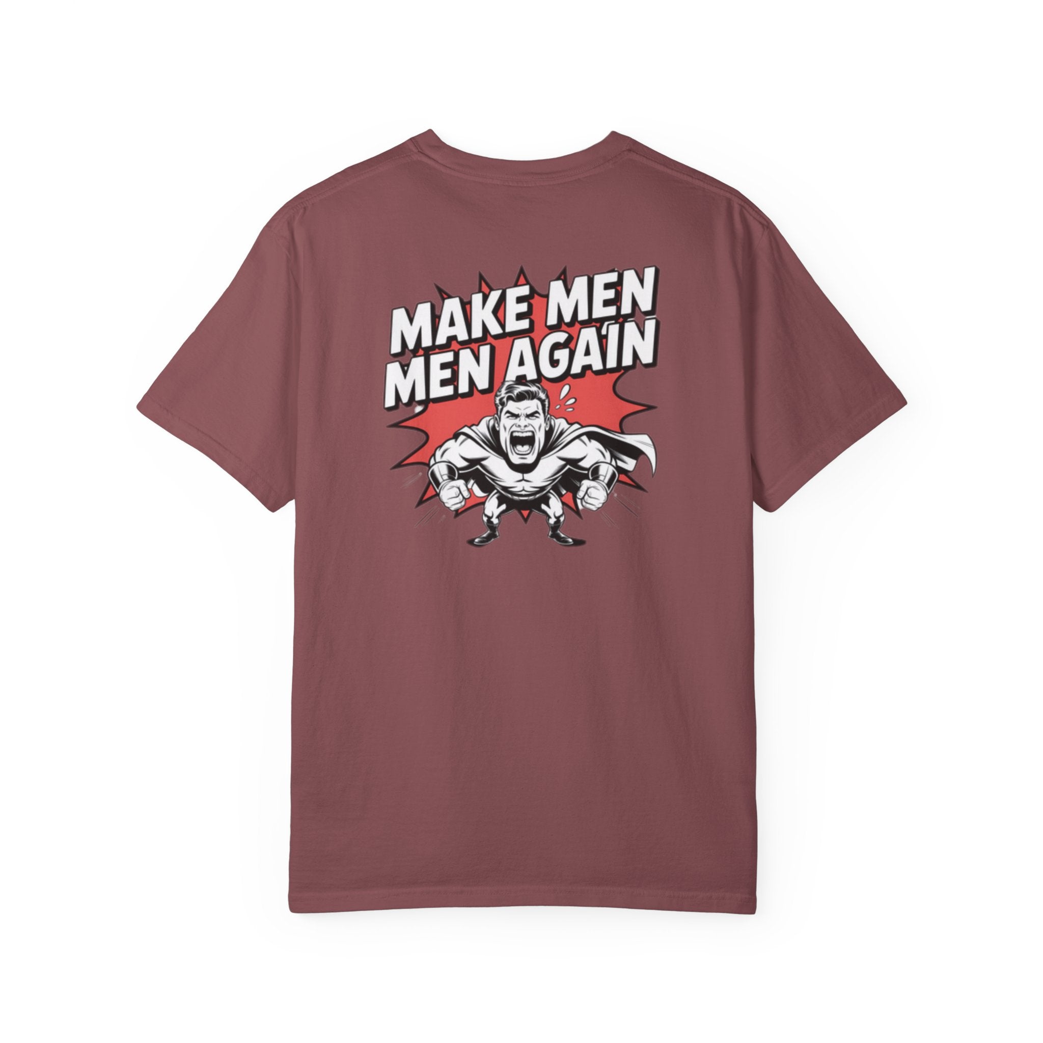 Make Men Men Again T-Shirt | Retro Comic Muscle Guy | Masculinity Graphic Tee