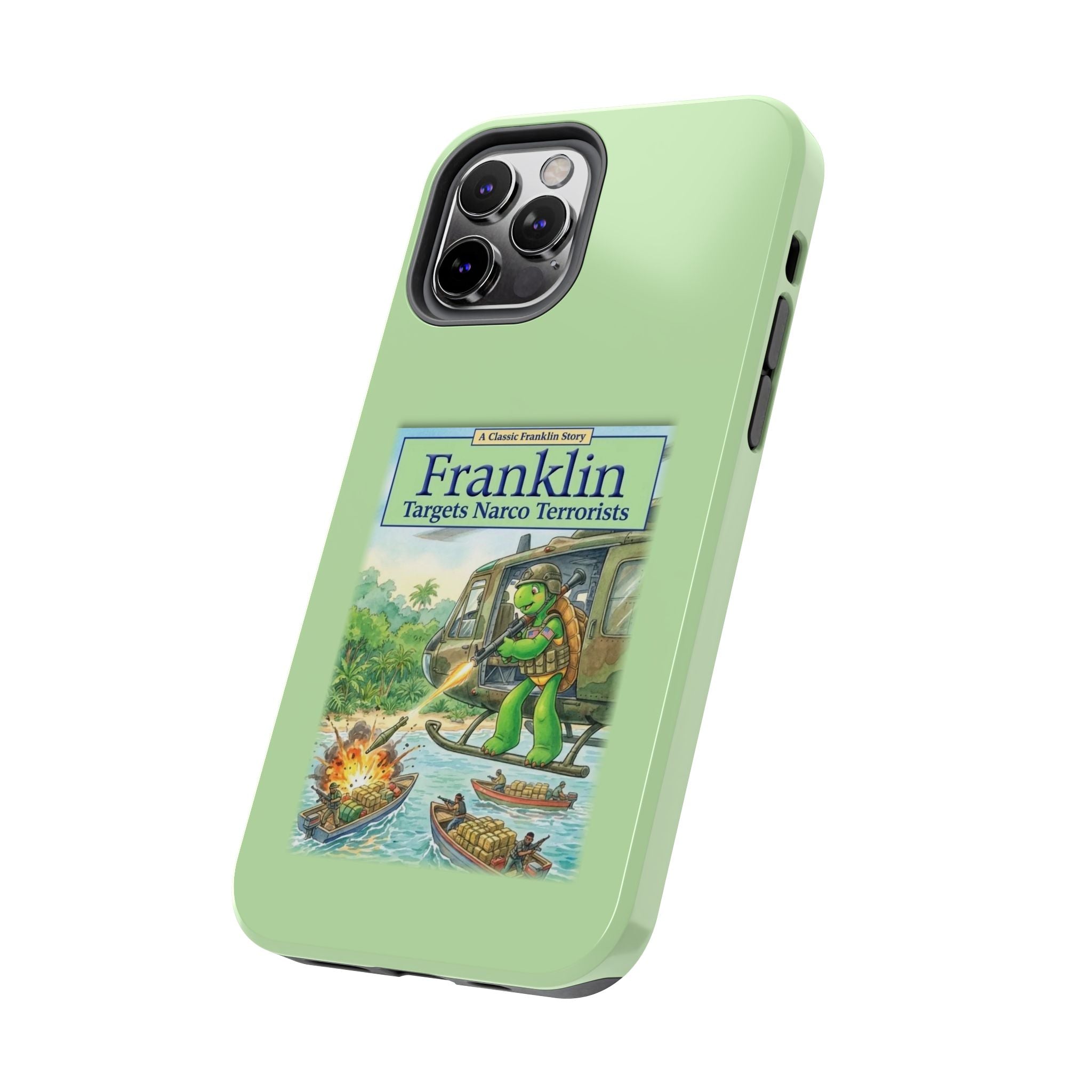 Franklin Targets Narco Terrorists Phone Case | Retro Turtle Graphic iPhone & Samsung Cover