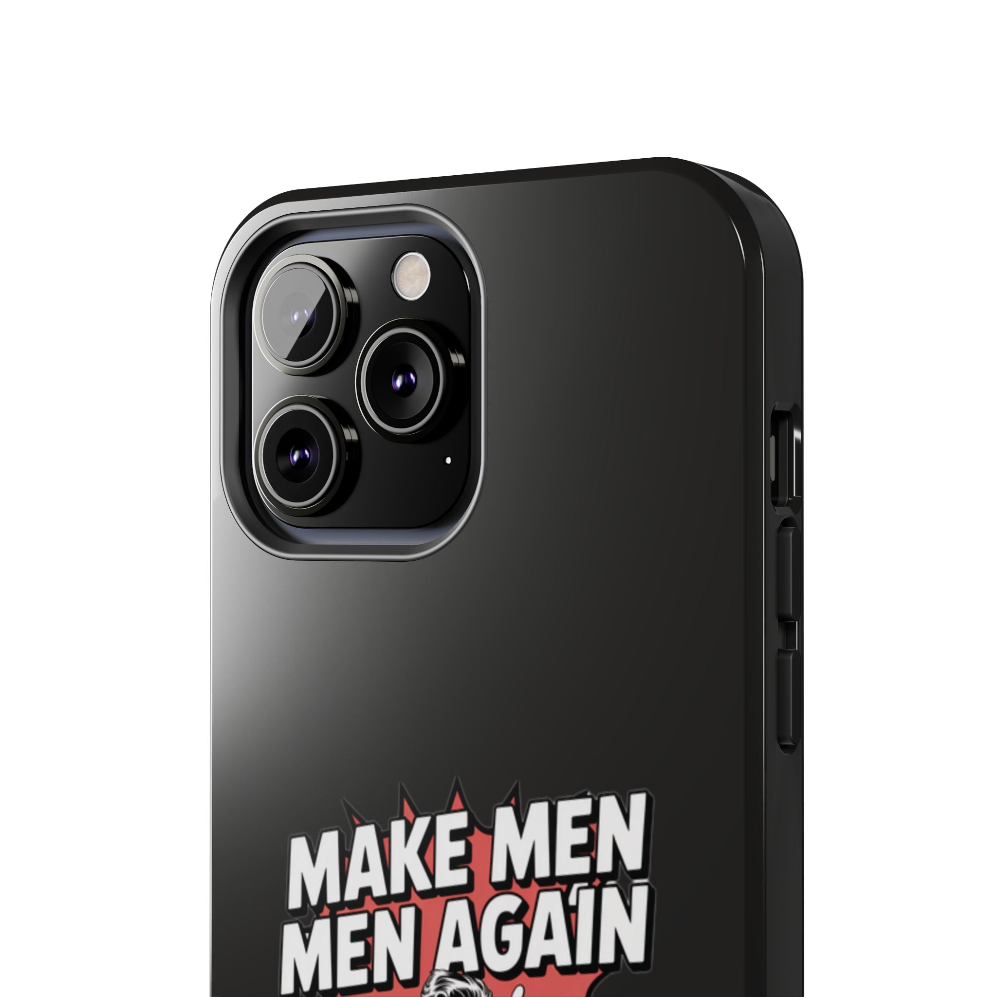 Make Men Men Again Case | Funny Conservative Retro Comic Muscle Guy Graphic | Pro Masculinity Anti-Woke Right Wing Phone Cover
