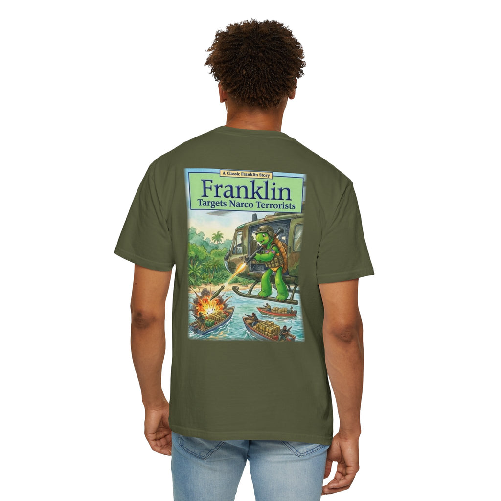 Franklin Targets Narco Terrorists T-Shirt | Retro Storybook Turtle Graphic Tee