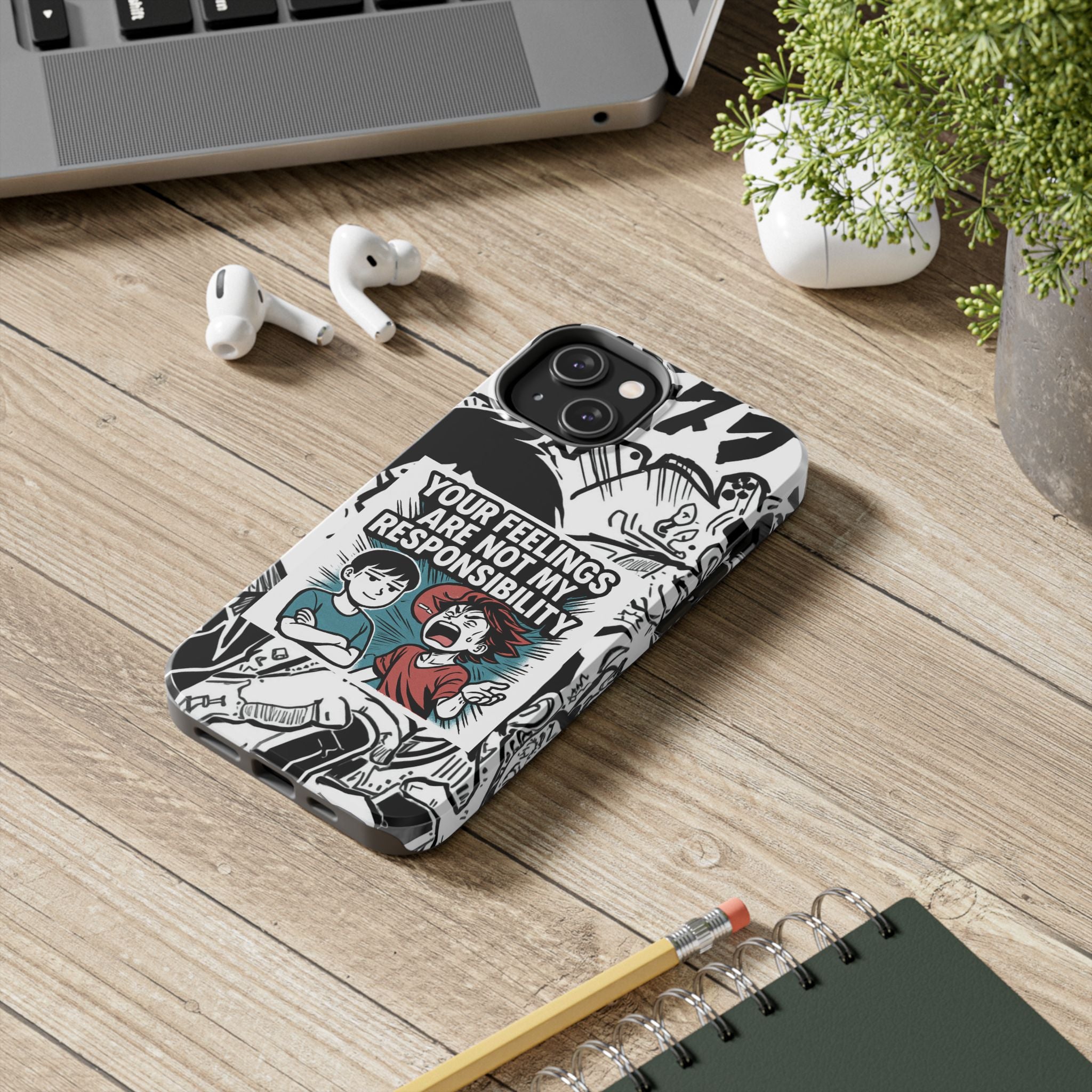 Your Feelings Are Not My Responsibility Phone Case | Funny Conservative Manga Comic iPhone & Samsung Cover