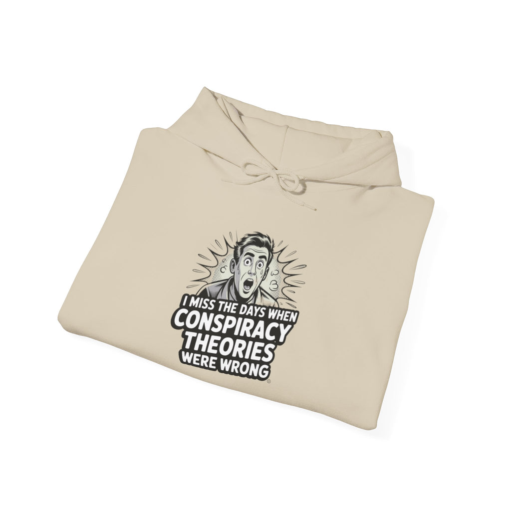 I Miss the Days When Conspiracy Theories Were Wrong Hoodie | Retro Comic Graphic Pullover