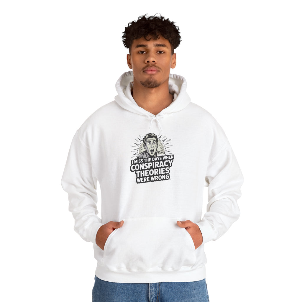 I Miss the Days When Conspiracy Theories Were Wrong Hoodie | Retro Comic Graphic Pullover
