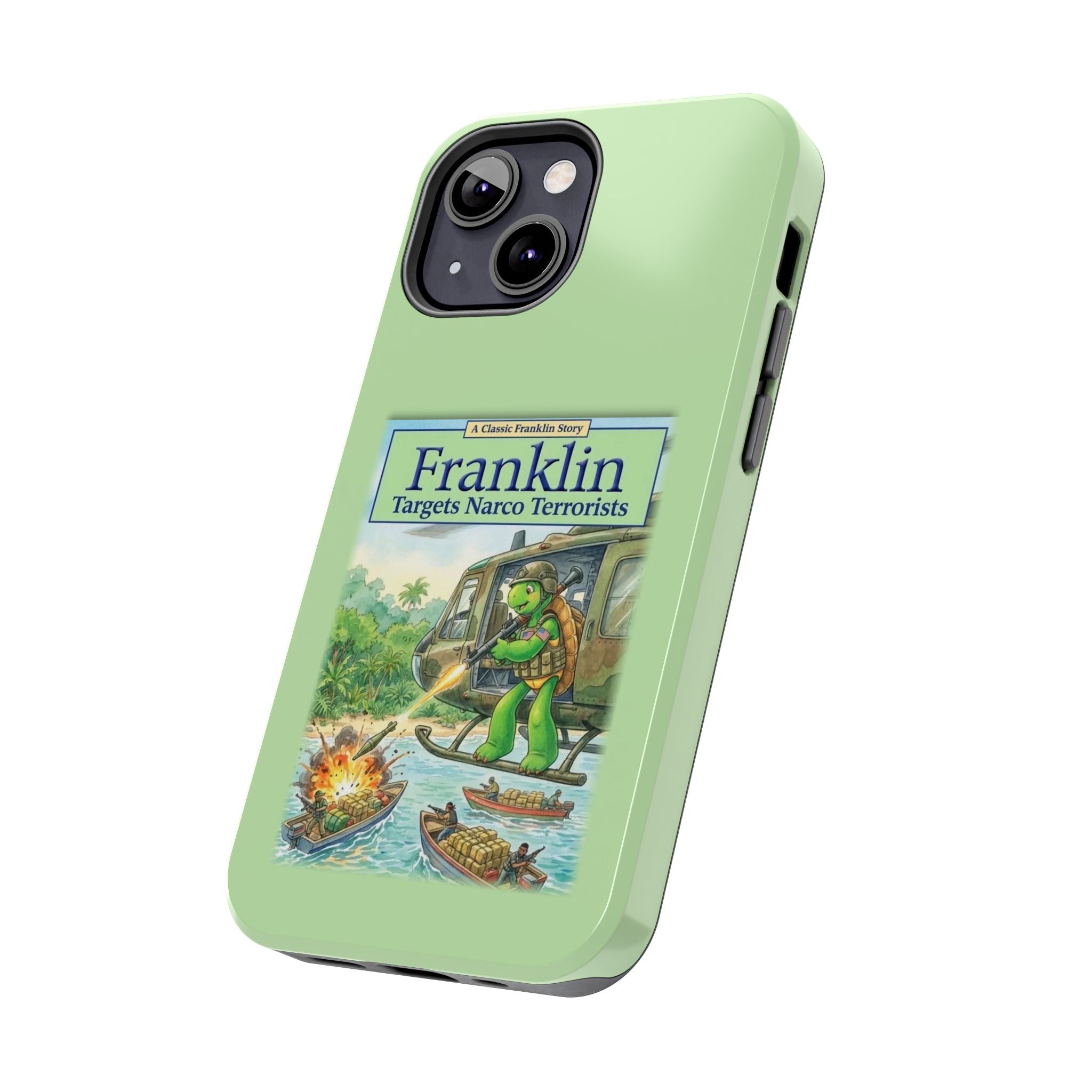 Franklin Targets Narco Terrorists Phone Case | Retro Turtle Graphic iPhone & Samsung Cover