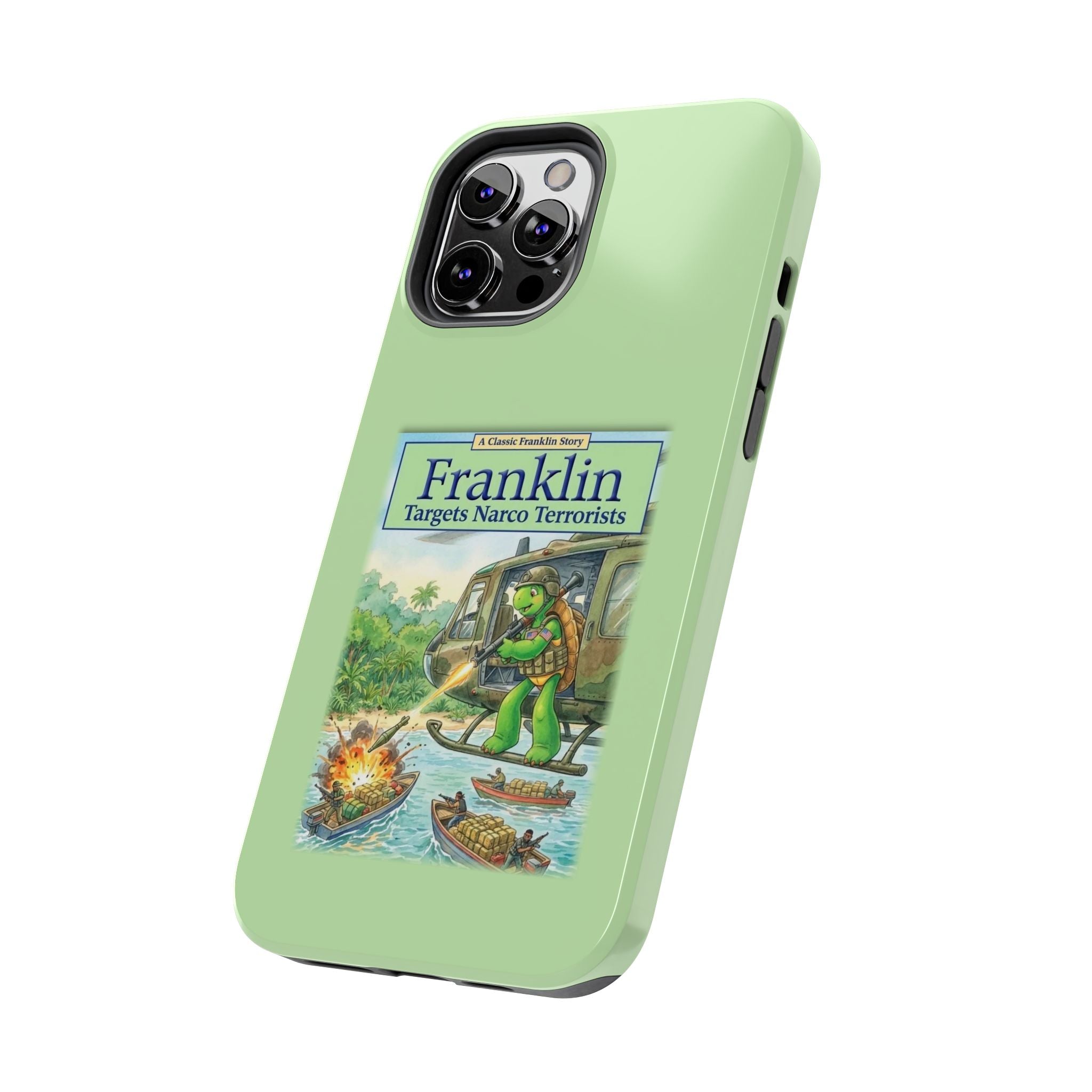Franklin Targets Narco Terrorists Phone Case | Retro Turtle Graphic iPhone & Samsung Cover