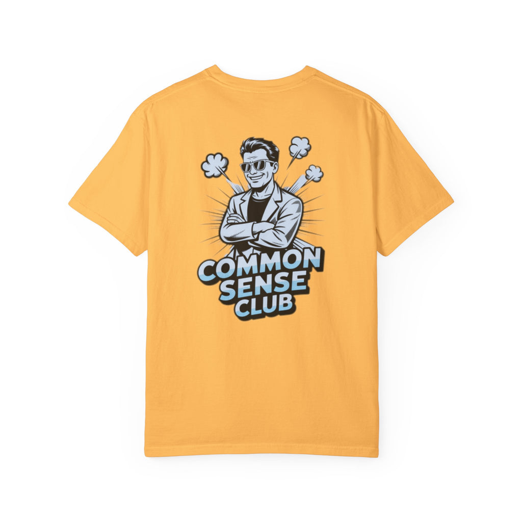 Common Sense Club T-Shirt | Funny Conservative Graphic Tee | Retro Man Illustration Anti-Woke Streetwear Shirt