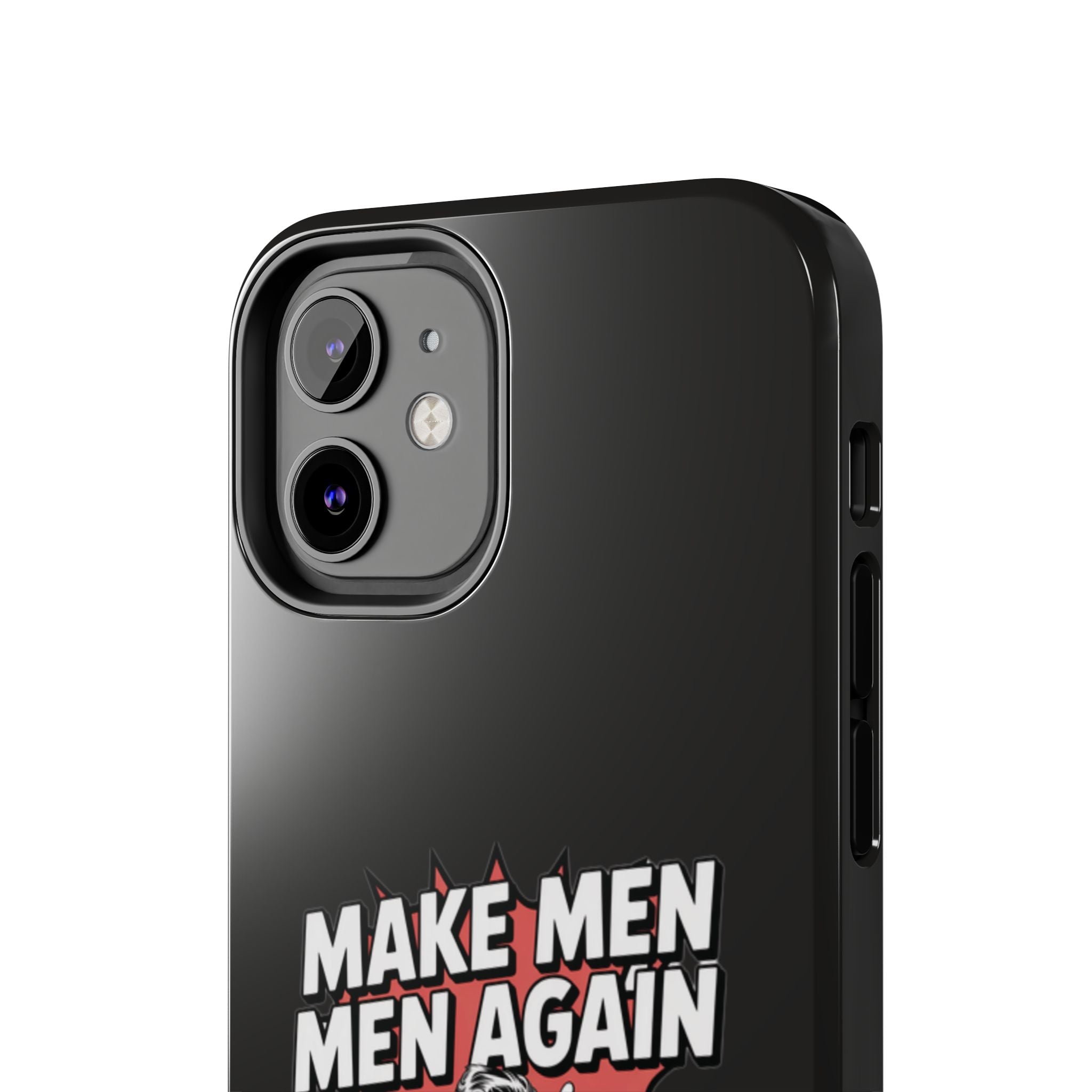 Make Men Men Again Case | Funny Conservative Retro Comic Muscle Guy Graphic | Pro Masculinity Anti-Woke Right Wing Phone Cover