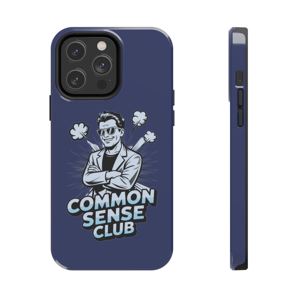 Common Sense Club Phone Case | Funny Conservative iPhone & Samsung Cover | Anti-Woke Retro Illustration Graphic Case