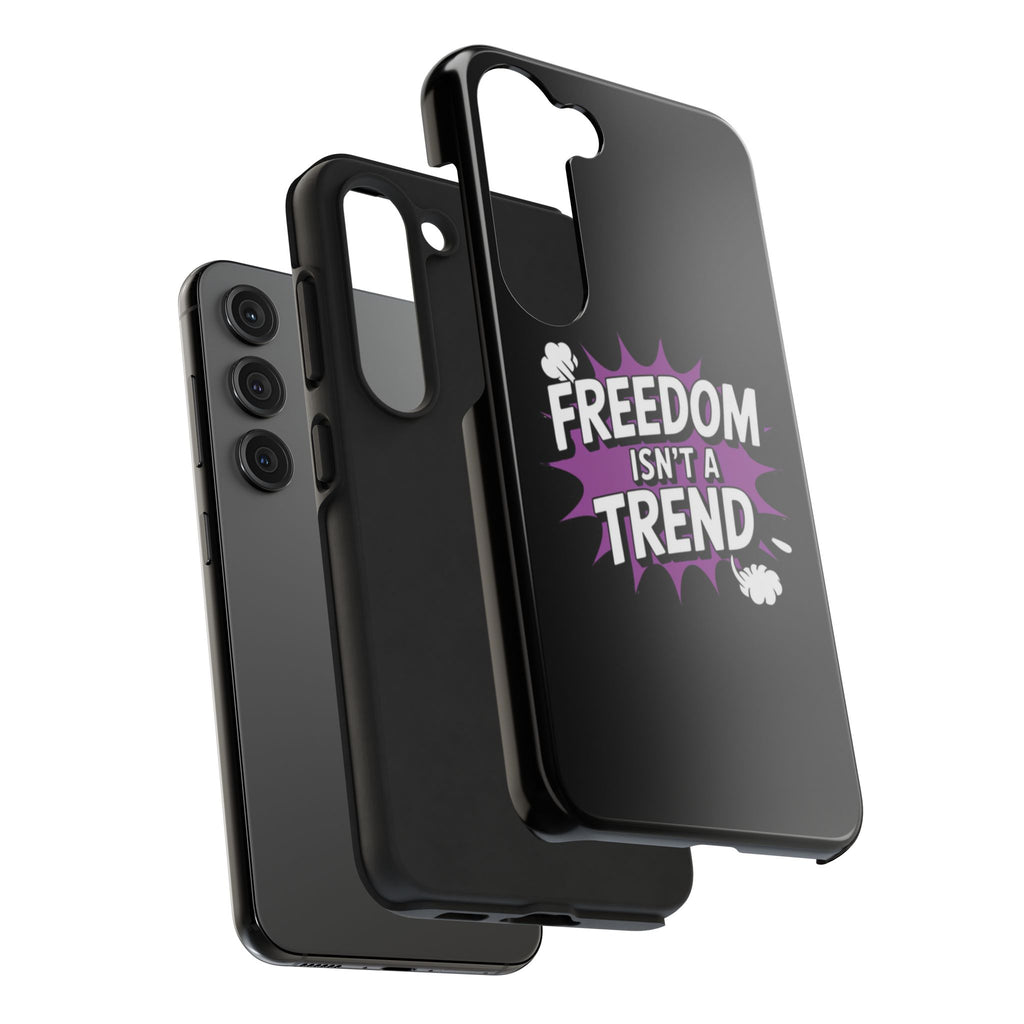 Freedom Isnt a Trend Phone Case | Conservative iPhone & Samsung Cover | Anti-Woke Comic Style Case | Republican Free Speech Accessory