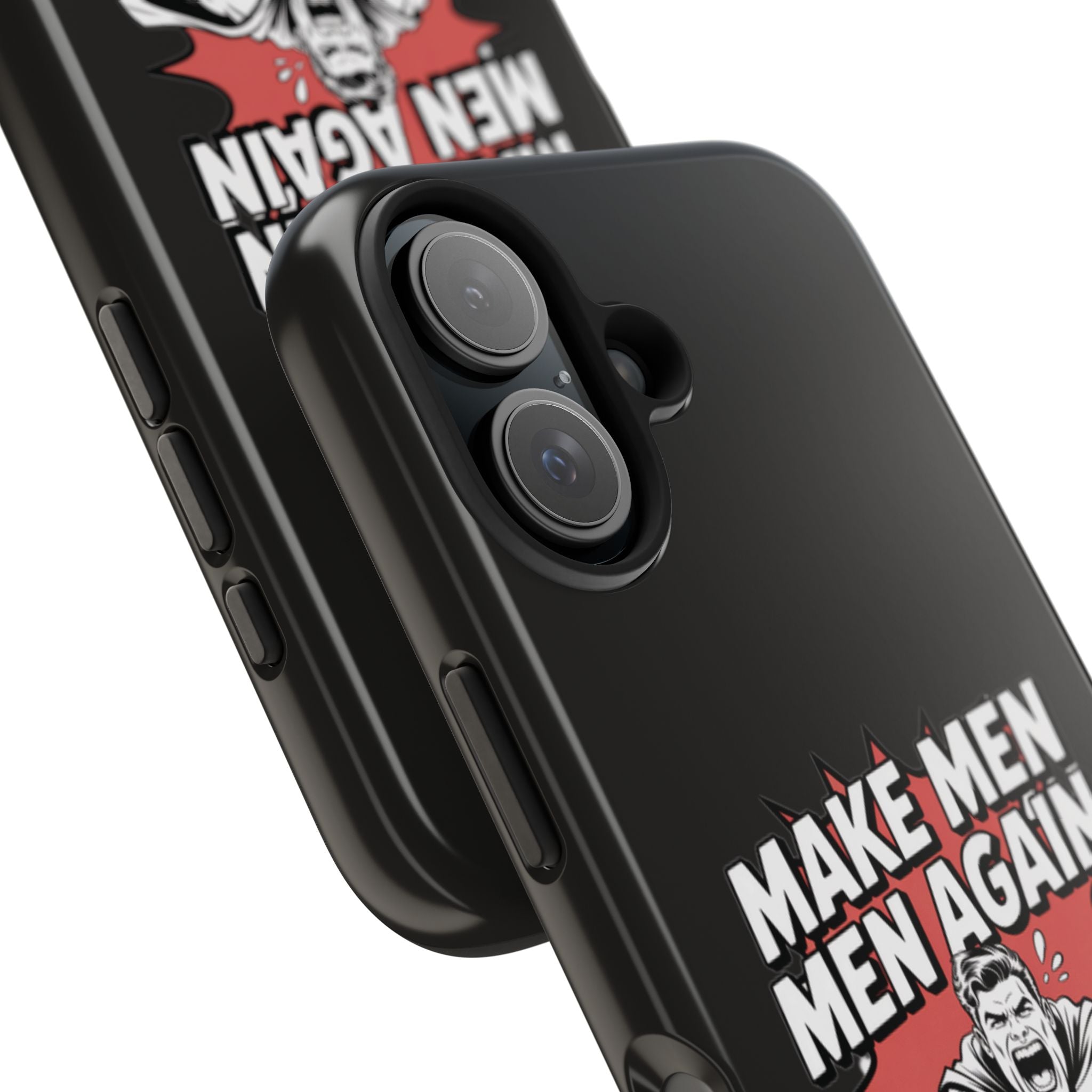 Make Men Men Again Case | Funny Conservative Retro Comic Muscle Guy Graphic | Pro Masculinity Anti-Woke Right Wing Phone Cover