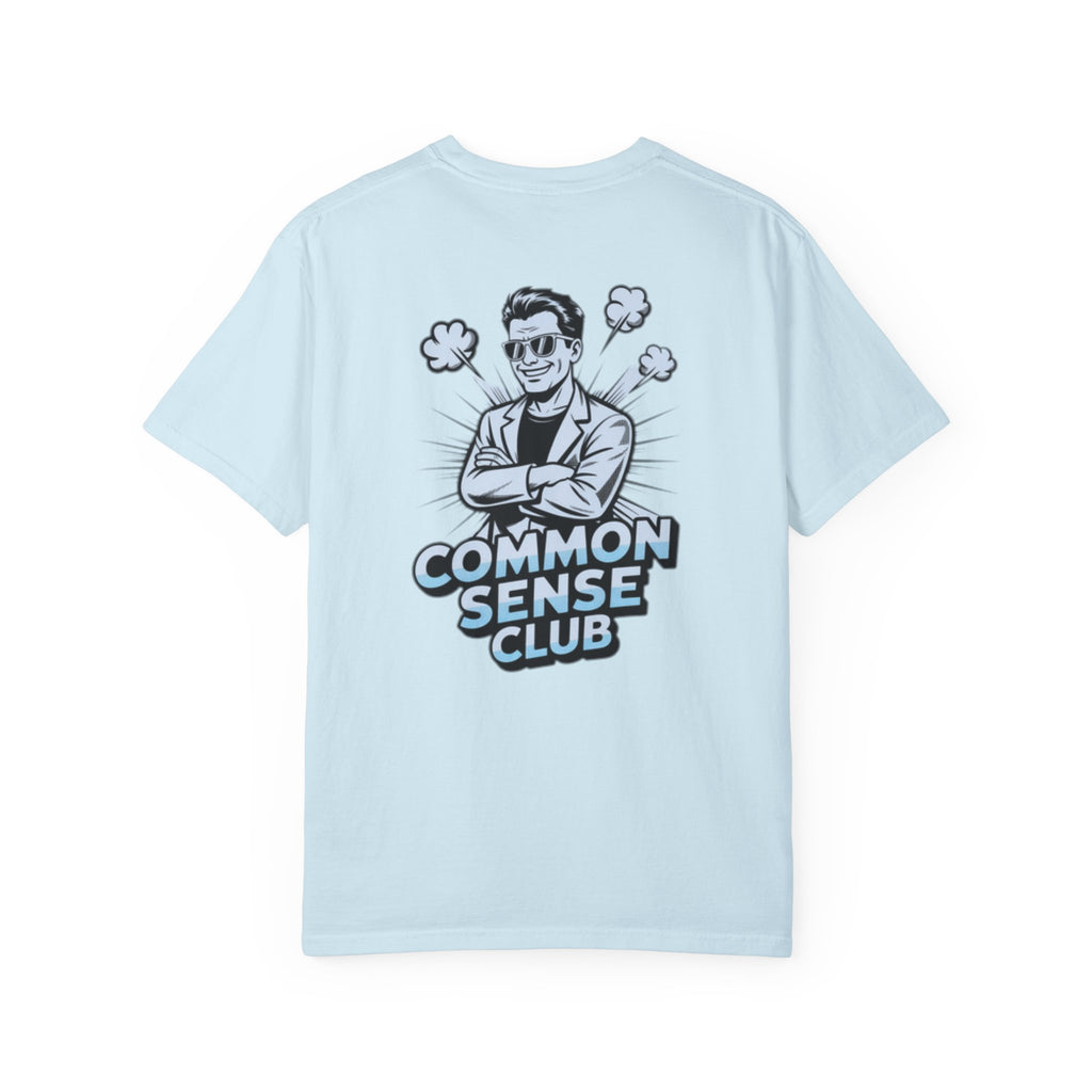 Common Sense Club T-Shirt | Funny Conservative Graphic Tee | Retro Man Illustration Anti-Woke Streetwear Shirt