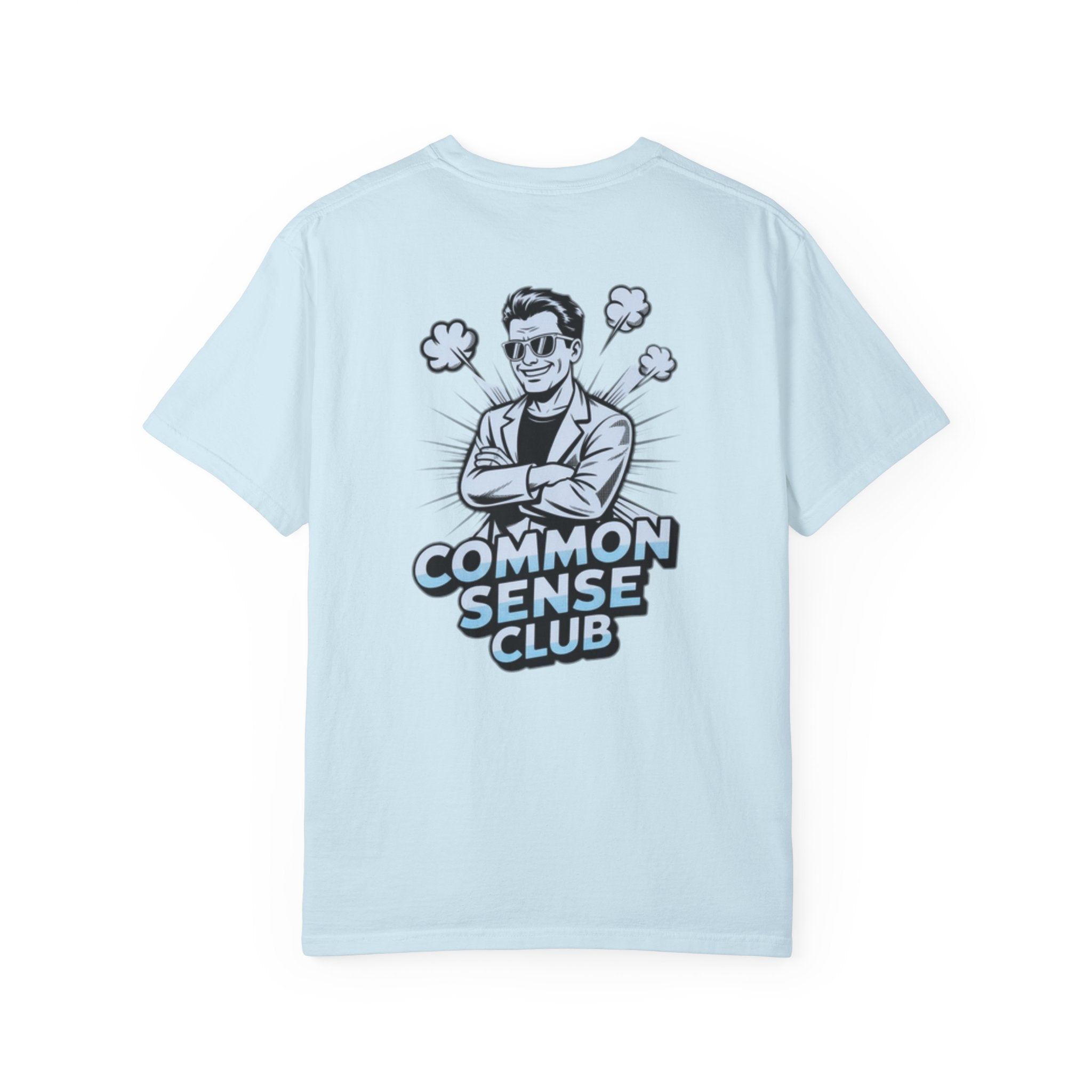 Common Sense Club T-Shirt | Funny Conservative Graphic Tee | Retro Man Illustration Anti-Woke Streetwear Shirt