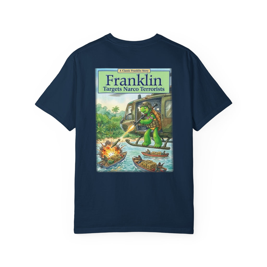 Franklin Targets Narco Terrorists T-Shirt | Retro Storybook Turtle Graphic Tee