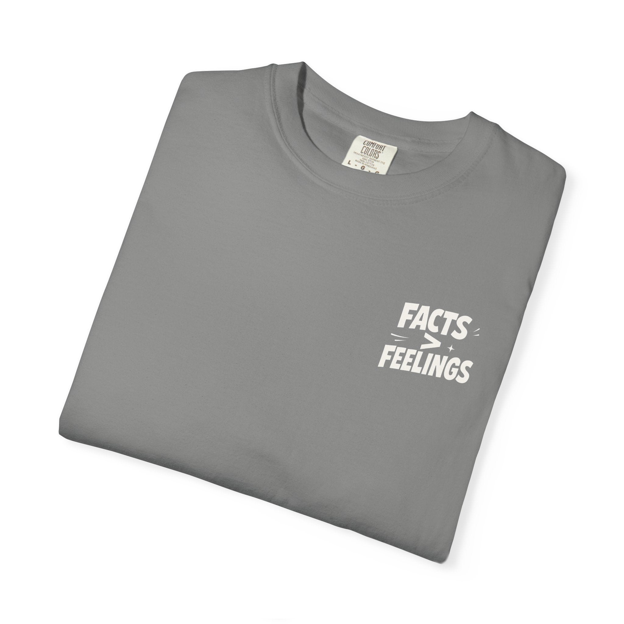 FACT > FEELINGS Graphic T-Shirt | Logic & Satire Streetwear Tee | No Offense Club