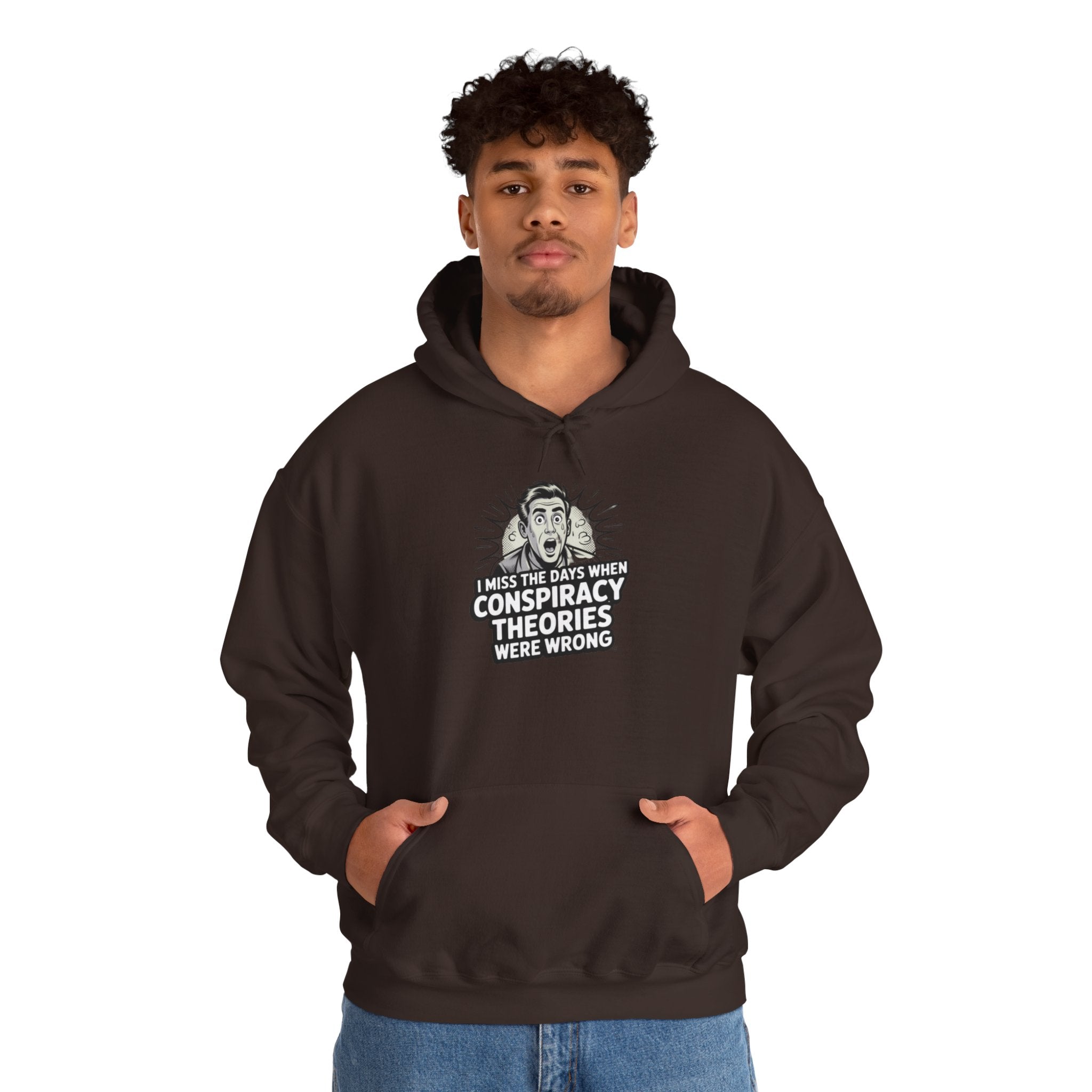 I Miss the Days When Conspiracy Theories Were Wrong Hoodie | Retro Comic Graphic Pullover