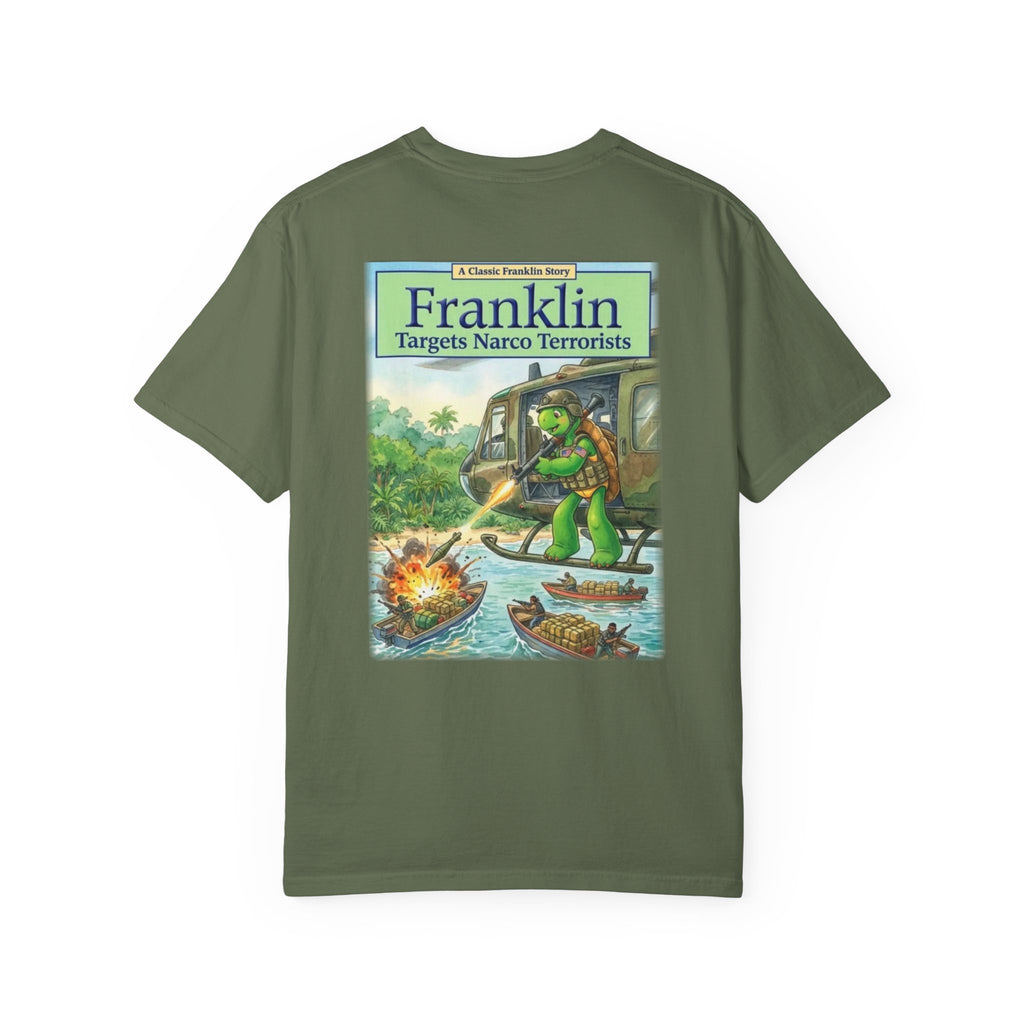 Franklin Targets Narco Terrorists T-Shirt | Retro Storybook Turtle Graphic Tee