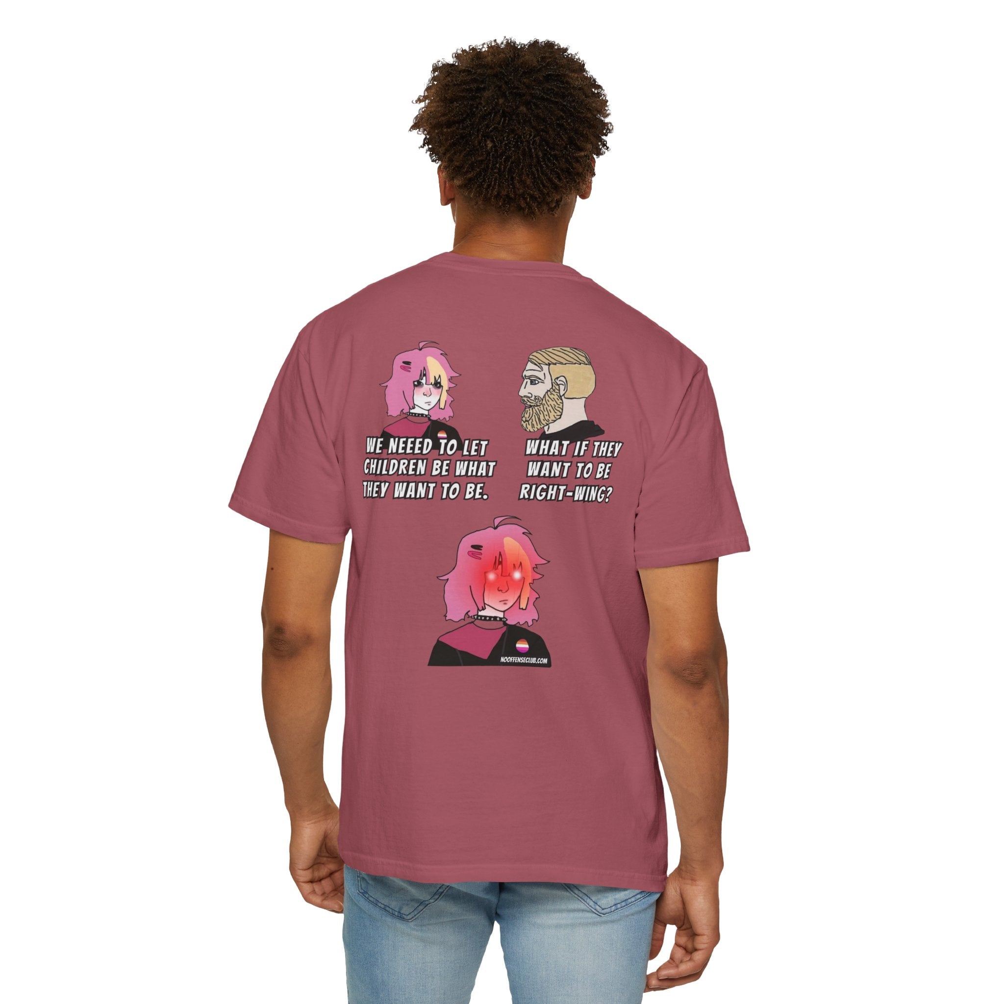 Pink-Haired Anime Panel Shirt |T-Shirt, Comic Art Back Print