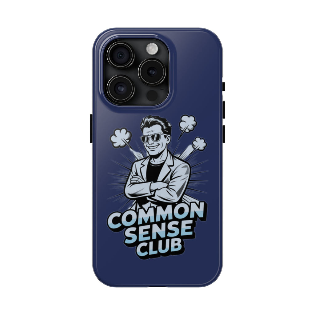 Common Sense Club Phone Case | Funny Conservative iPhone & Samsung Cover | Anti-Woke Retro Illustration Graphic Case