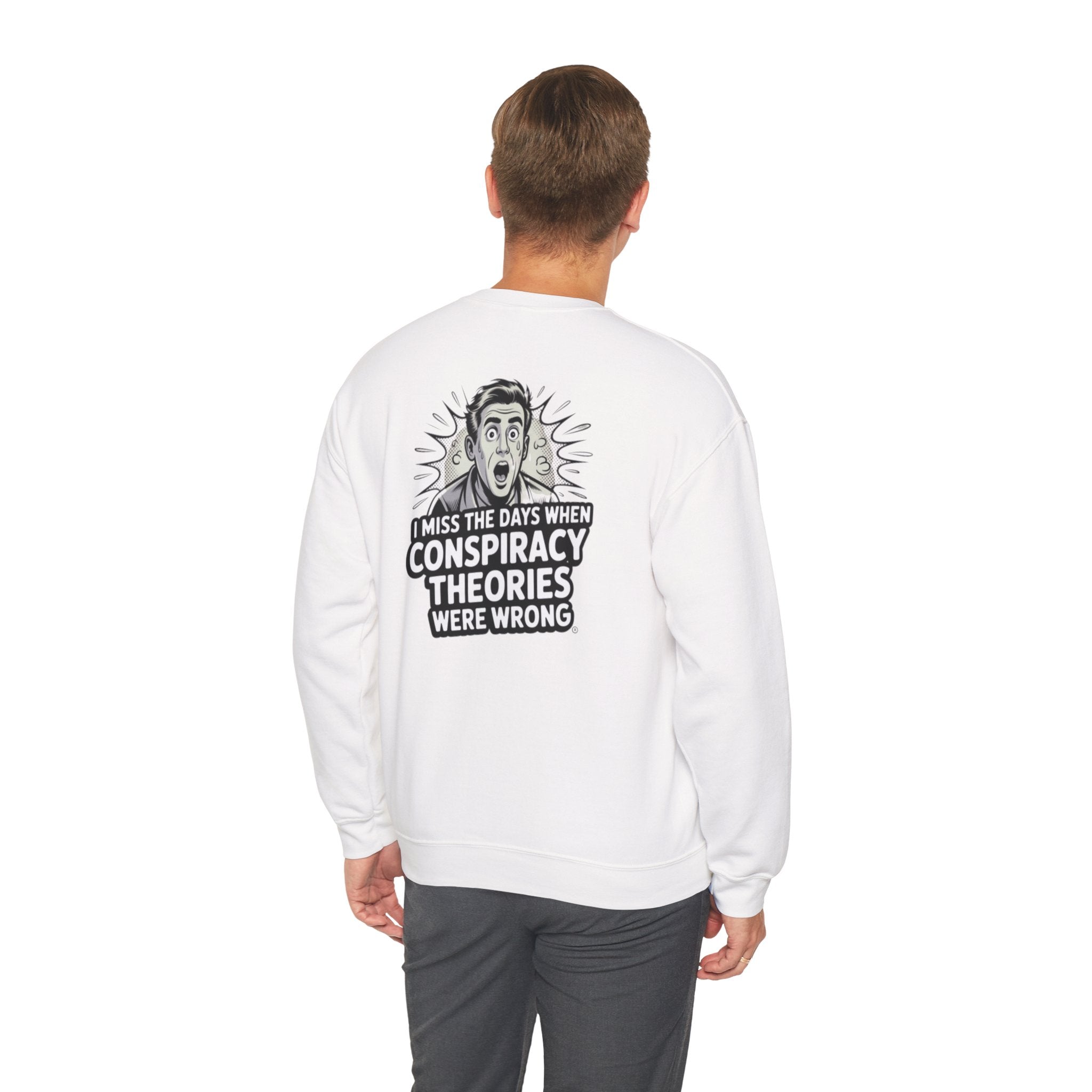 I Miss the Days When Conspiracy Theories Were Wrong Sweatshirt |  Retro Comic Conservative Jumper | Anti-Woke Graphic Pullover