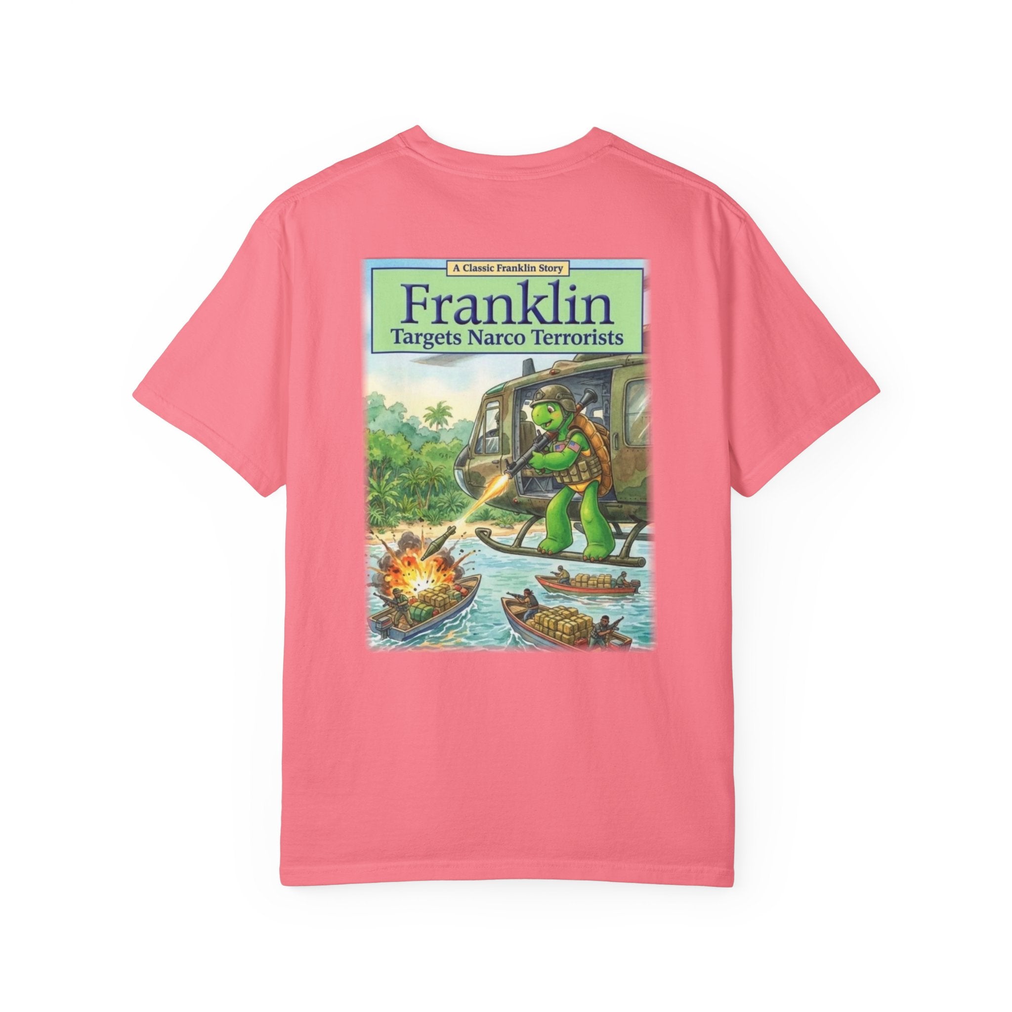 Franklin Targets Narco Terrorists T-Shirt | Retro Storybook Turtle Graphic Tee