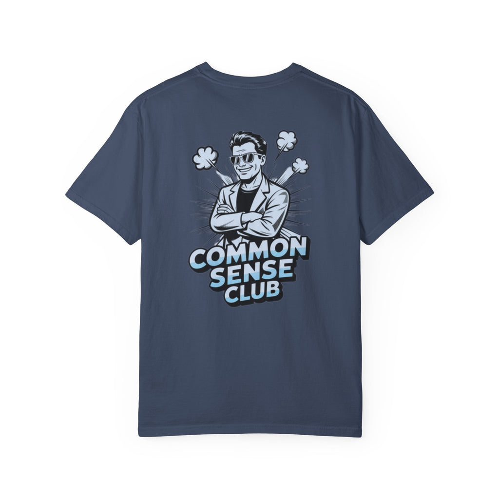 Common Sense Club T-Shirt | Funny Conservative Graphic Tee | Retro Man Illustration Anti-Woke Streetwear Shirt