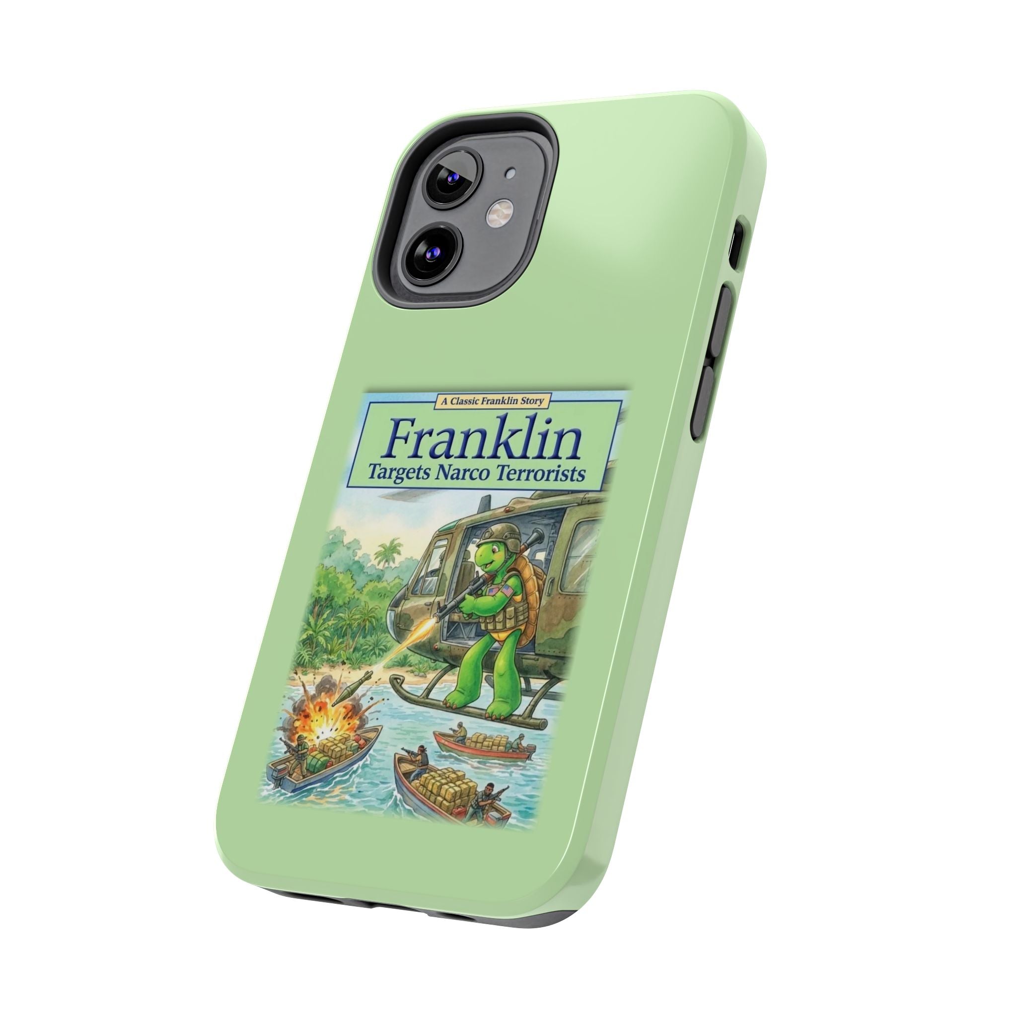 Franklin Targets Narco Terrorists Phone Case | Retro Turtle Graphic iPhone & Samsung Cover