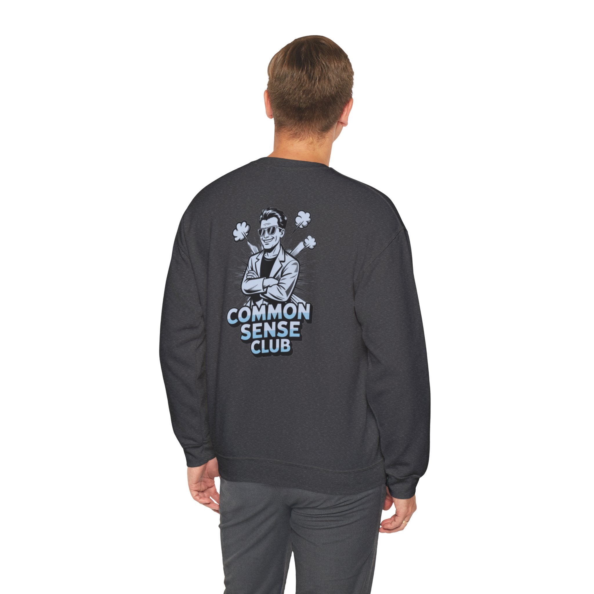 Common Sense Club Sweatshirt | Funny Conservative Crewneck Graphic | Anti-Woke Political Illustration Pullover