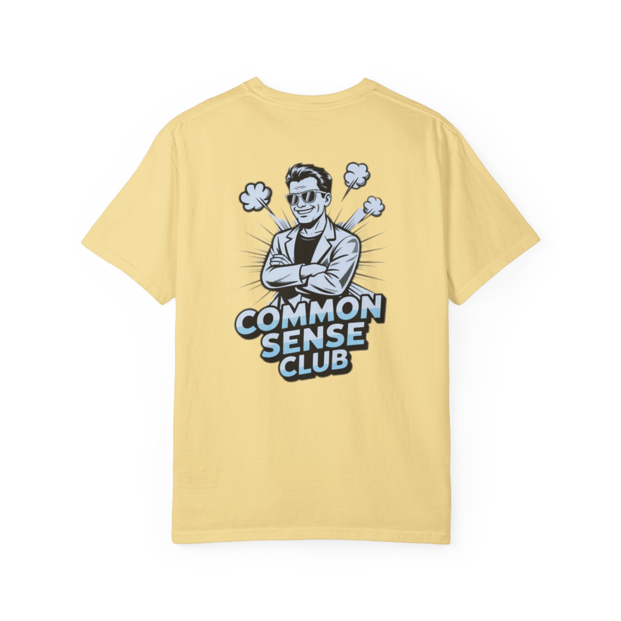 Common Sense Club T-Shirt | Funny Conservative Graphic Tee | Retro Man Illustration Anti-Woke Streetwear Shirt