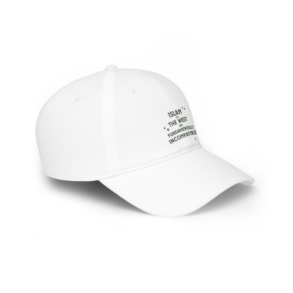 Islam and The West Fundamentally Incompatible Low-Profile Cotton Twill Baseball Cap | Minimal Embroidered Statement Hat