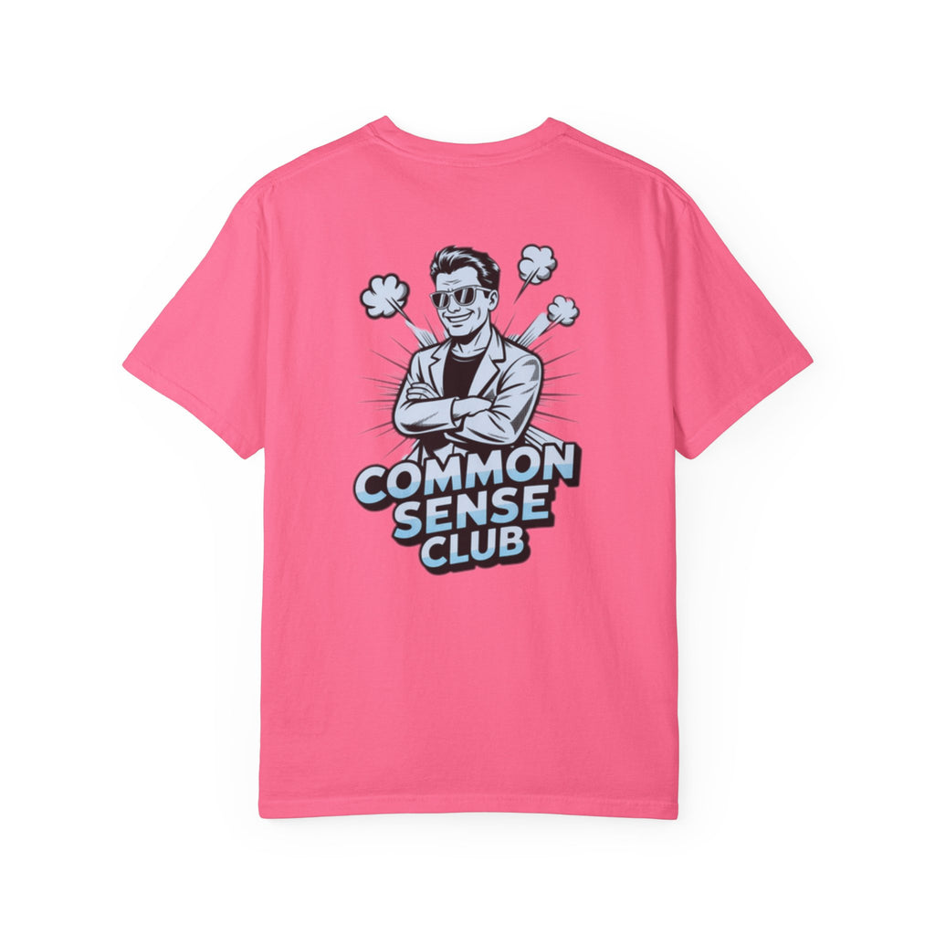 Common Sense Club T-Shirt | Funny Conservative Graphic Tee | Retro Man Illustration Anti-Woke Streetwear Shirt