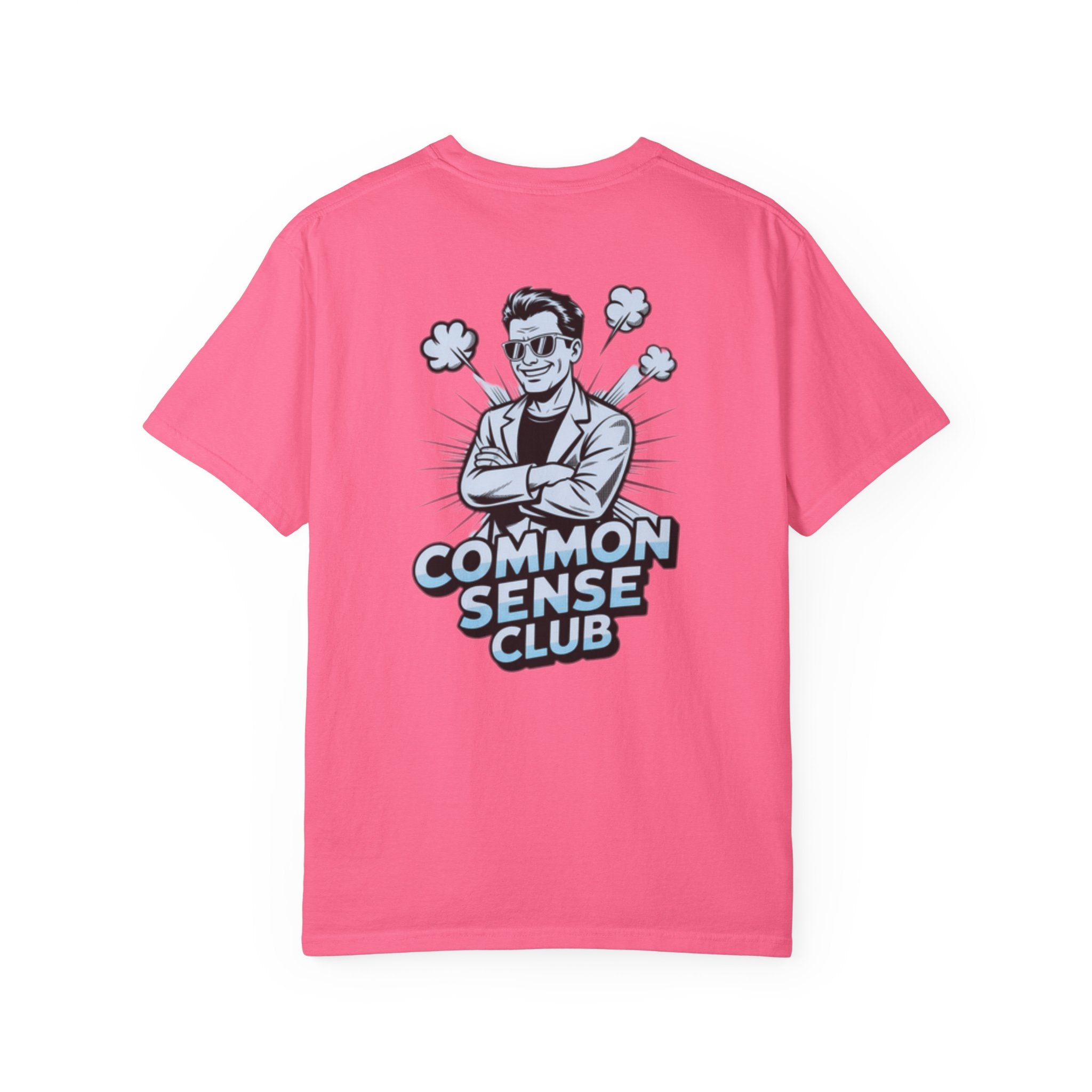 Common Sense Club T-Shirt | Funny Conservative Graphic Tee | Retro Man Illustration Anti-Woke Streetwear Shirt